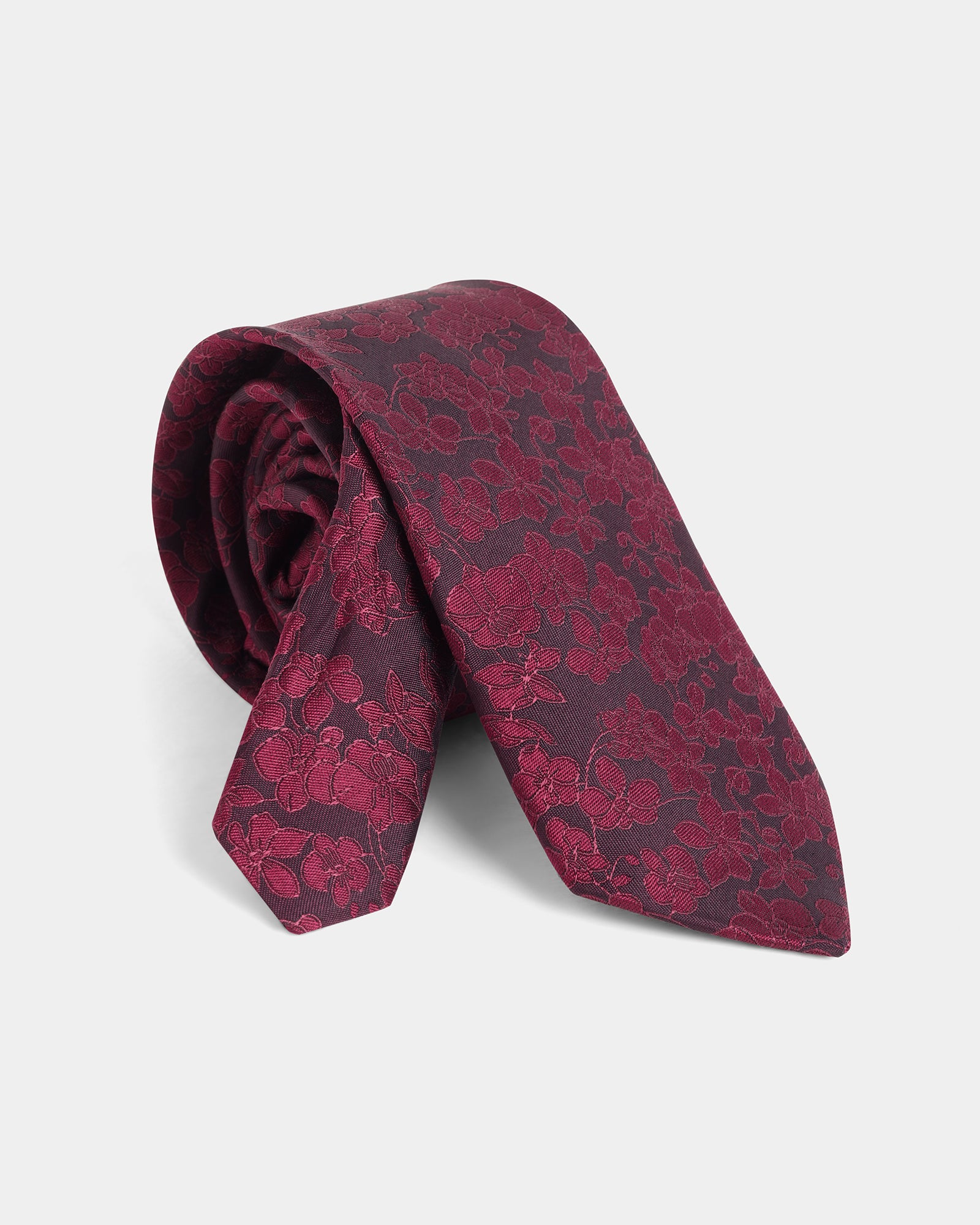 Maroon Silk Printed Tie - Whitmore
