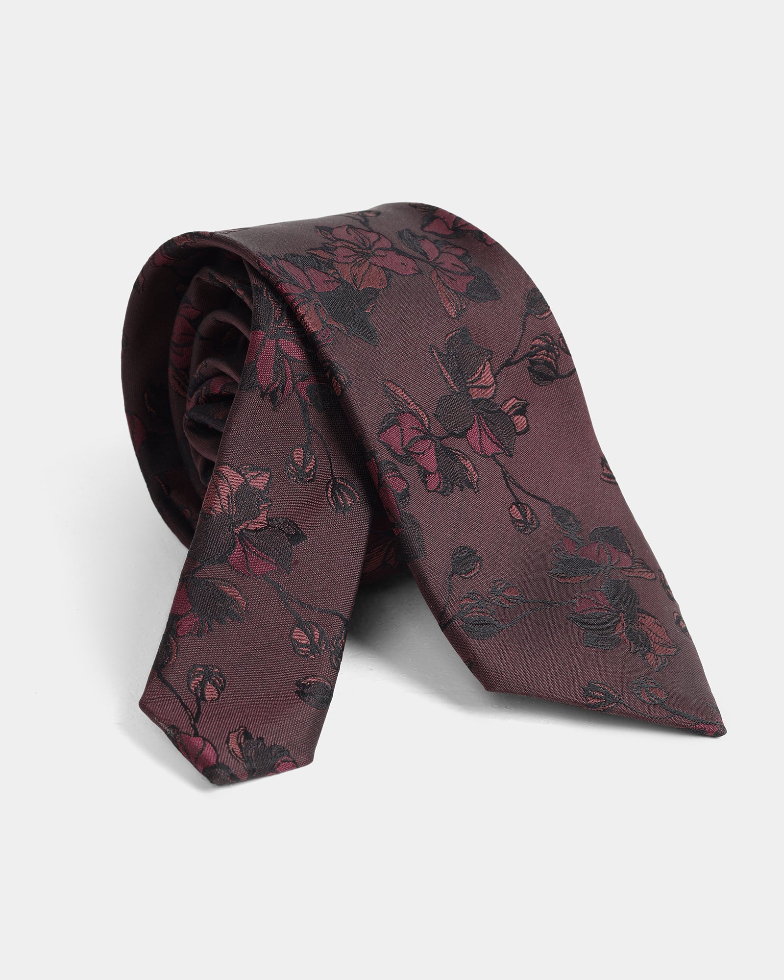Maroon Silk Jacquard Tie - Willmar