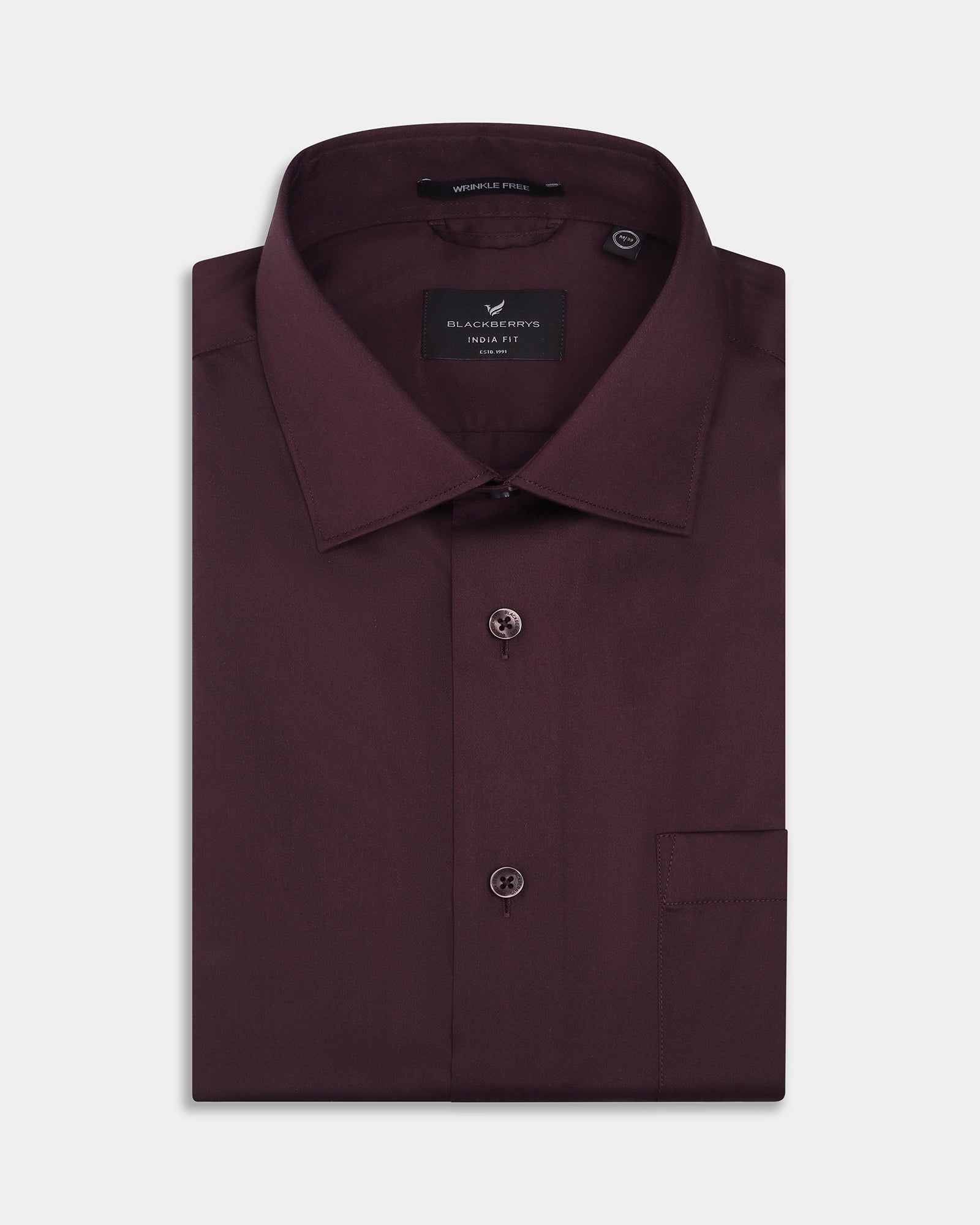Maroon Solid Shirt - Sylvia