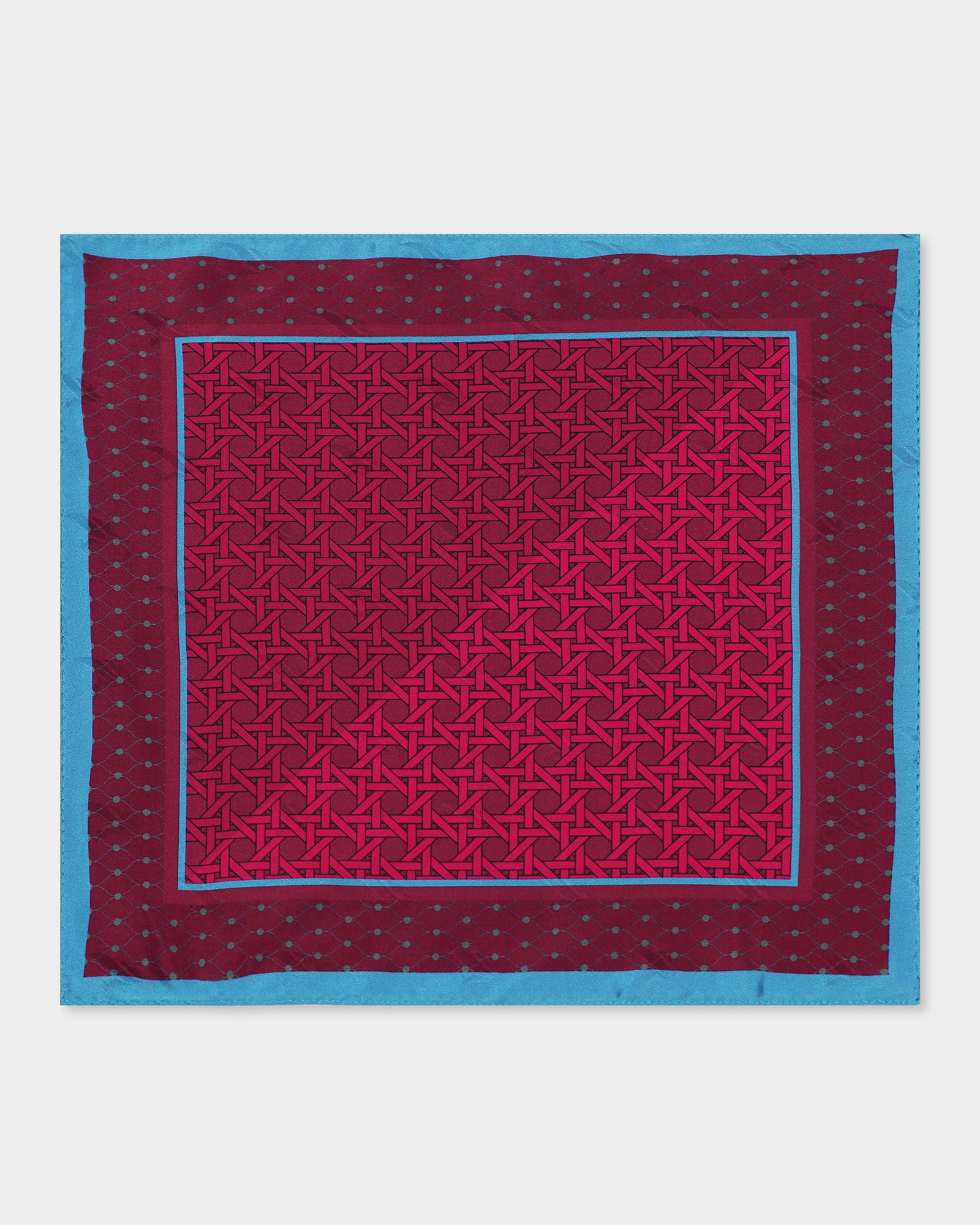 Maroon Printed 100% Silk Pocket Square - Wallio