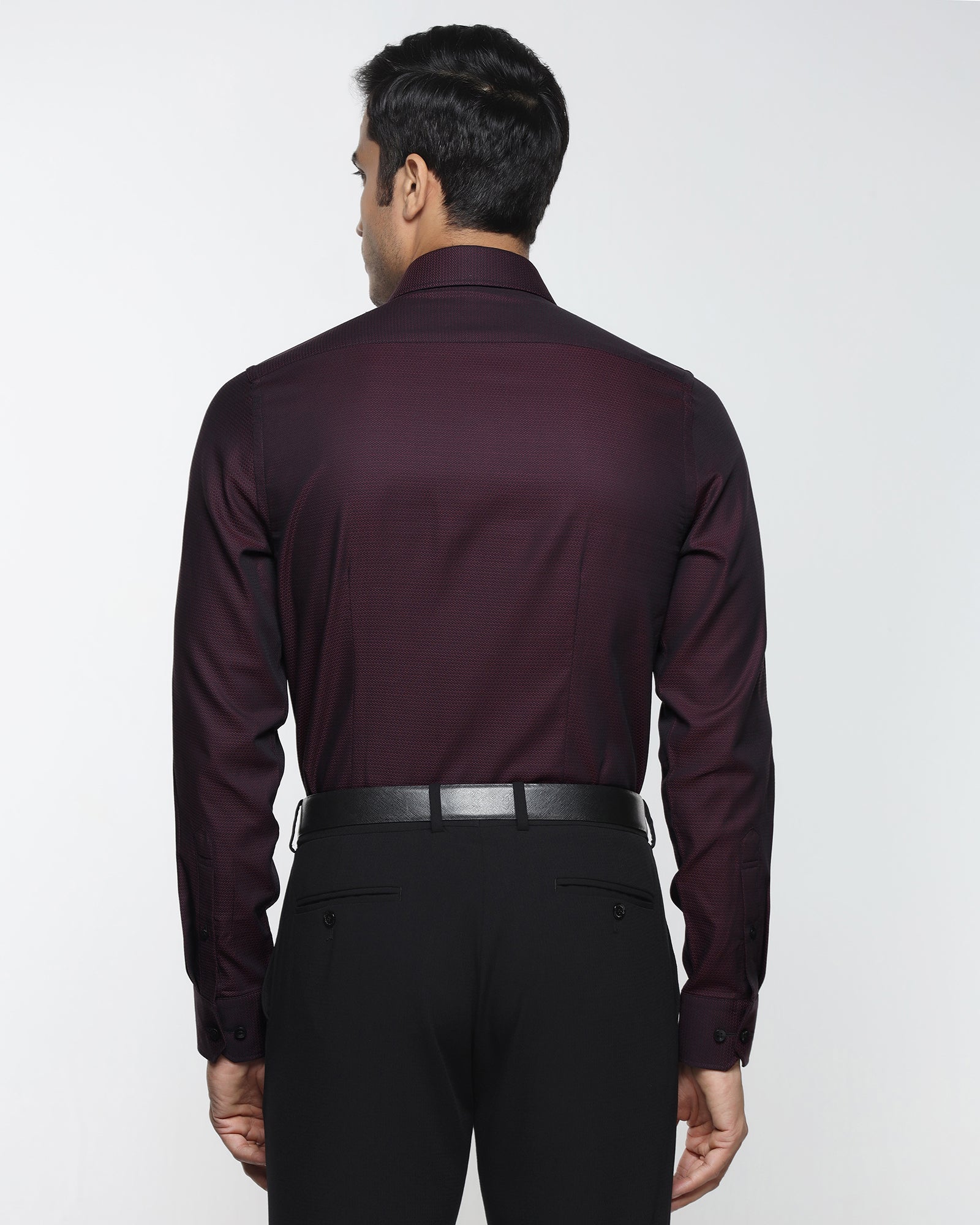 Maroon Textured Shirt - Robin