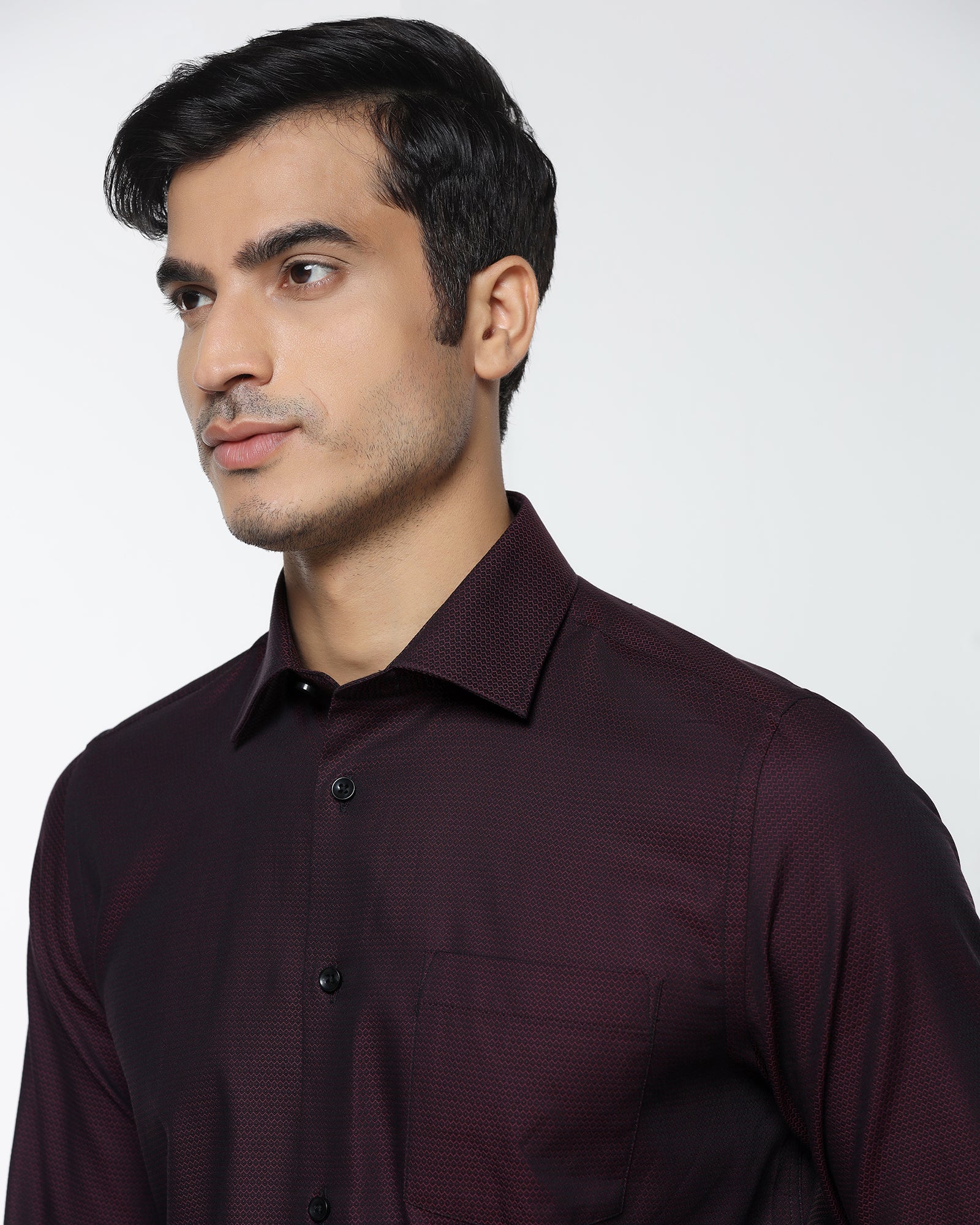 Maroon Textured Shirt - Robin