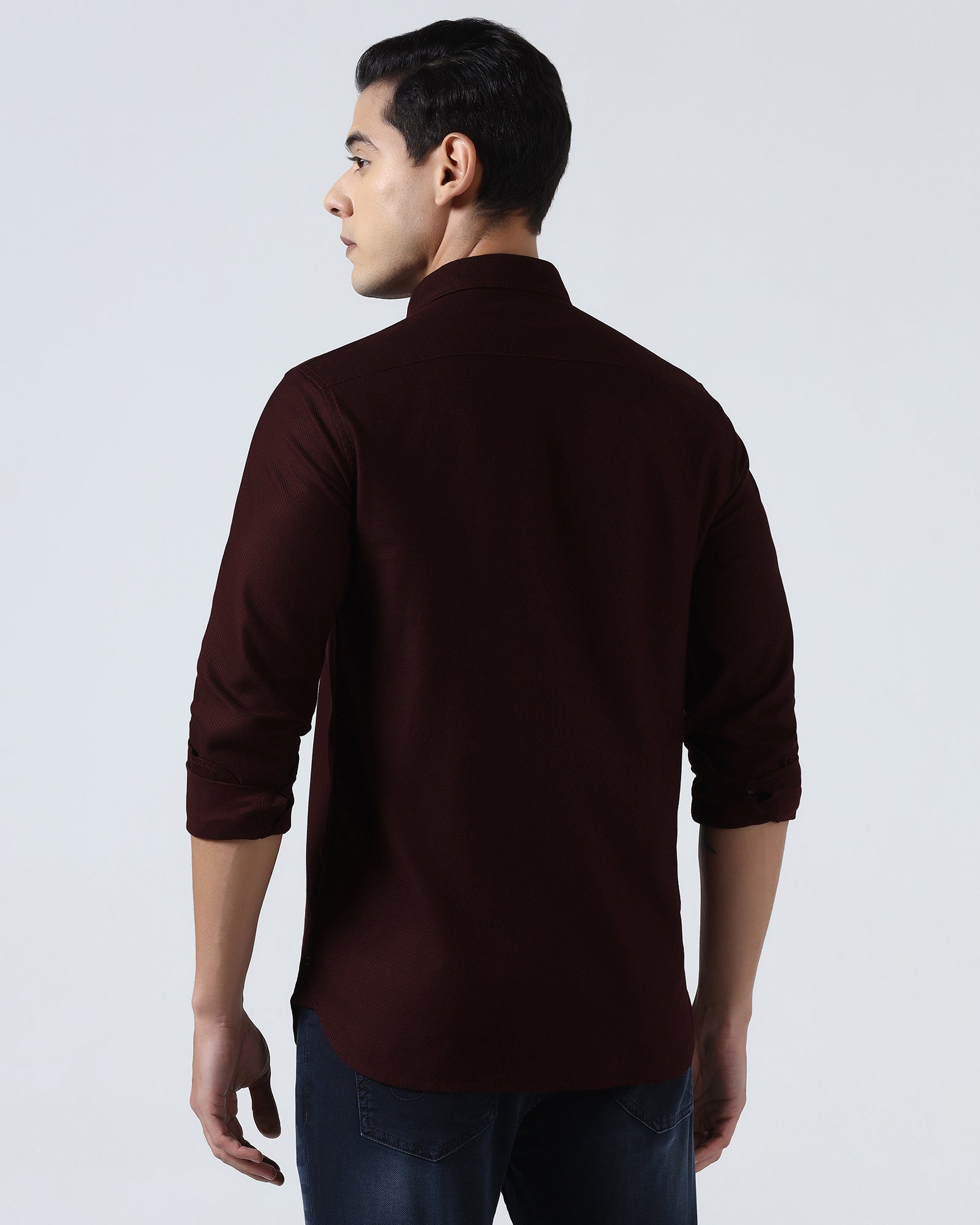 Maroon Textured Shirt - Solter