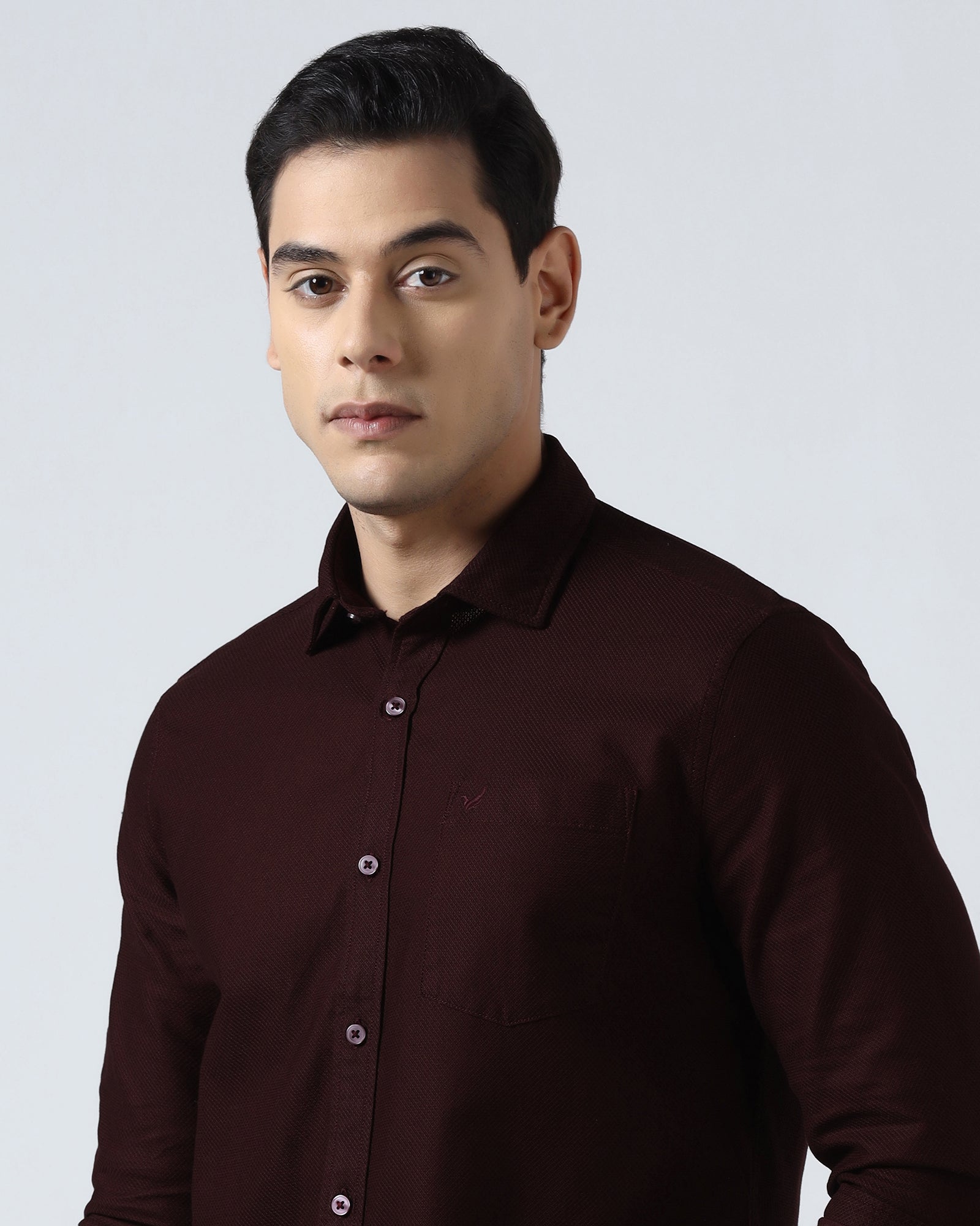 Maroon Textured Shirt - Solter