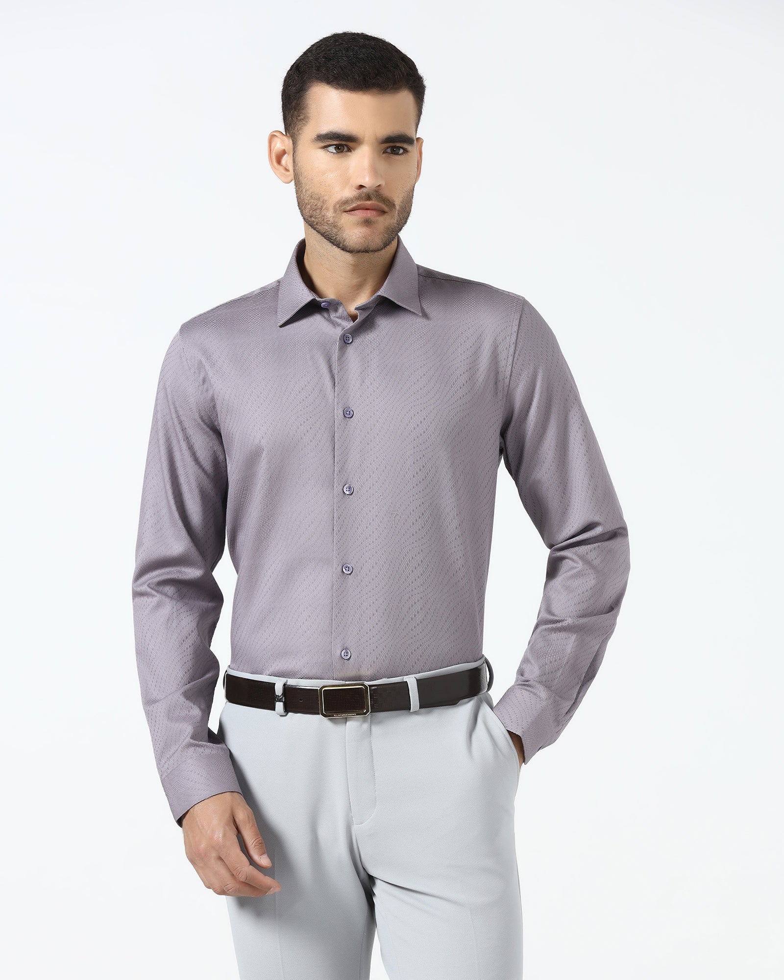 Mauve Jacquard Shirt - Glanza