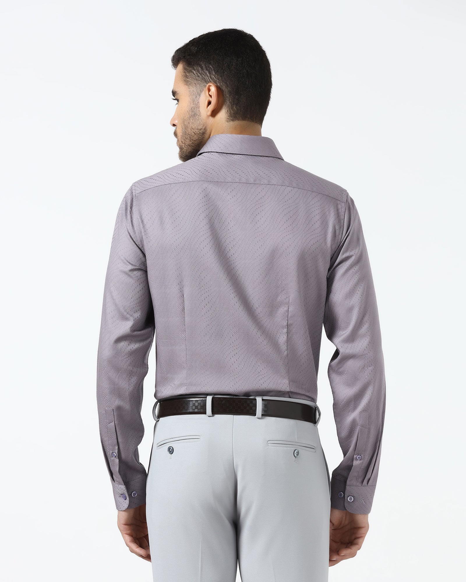 Mauve Jacquard Shirt - Glanza