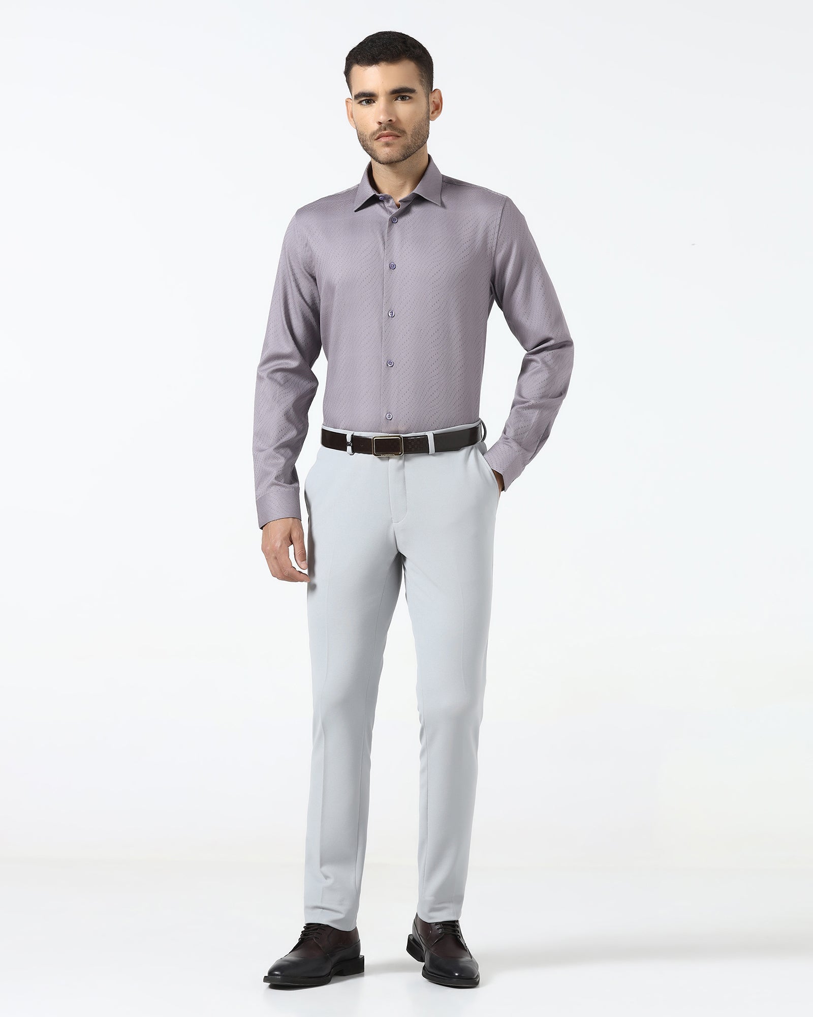 Mauve Jacquard Shirt - Glanza