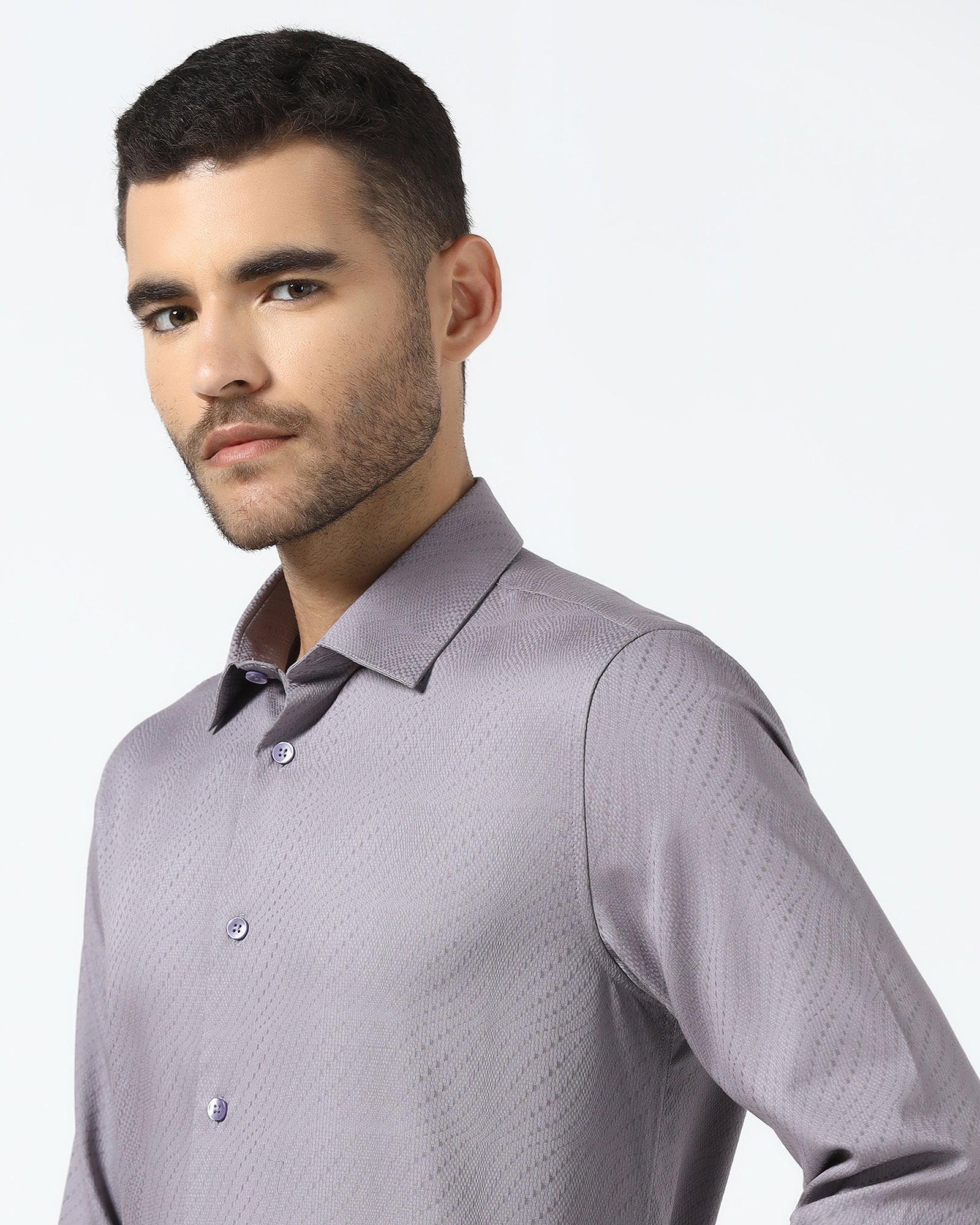 Mauve Jacquard Shirt - Glanza