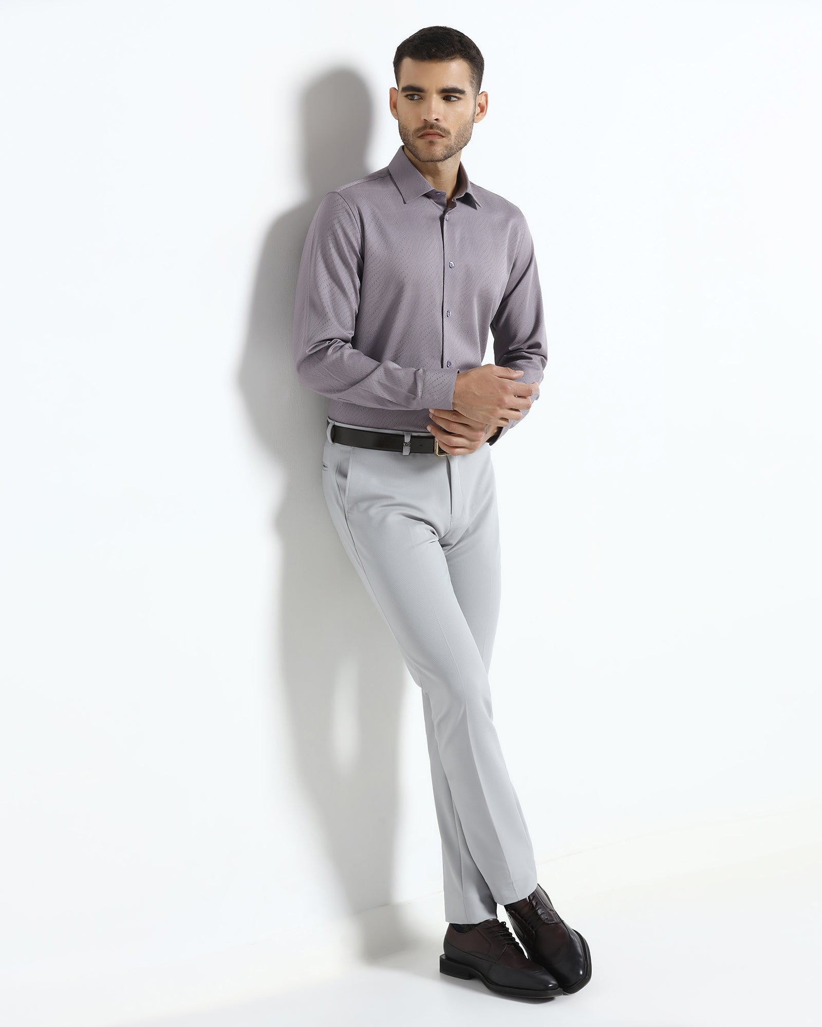Mauve Jacquard Shirt - Glanza