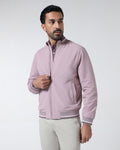 Mauve Solid Zipper Jacket - Dornell
