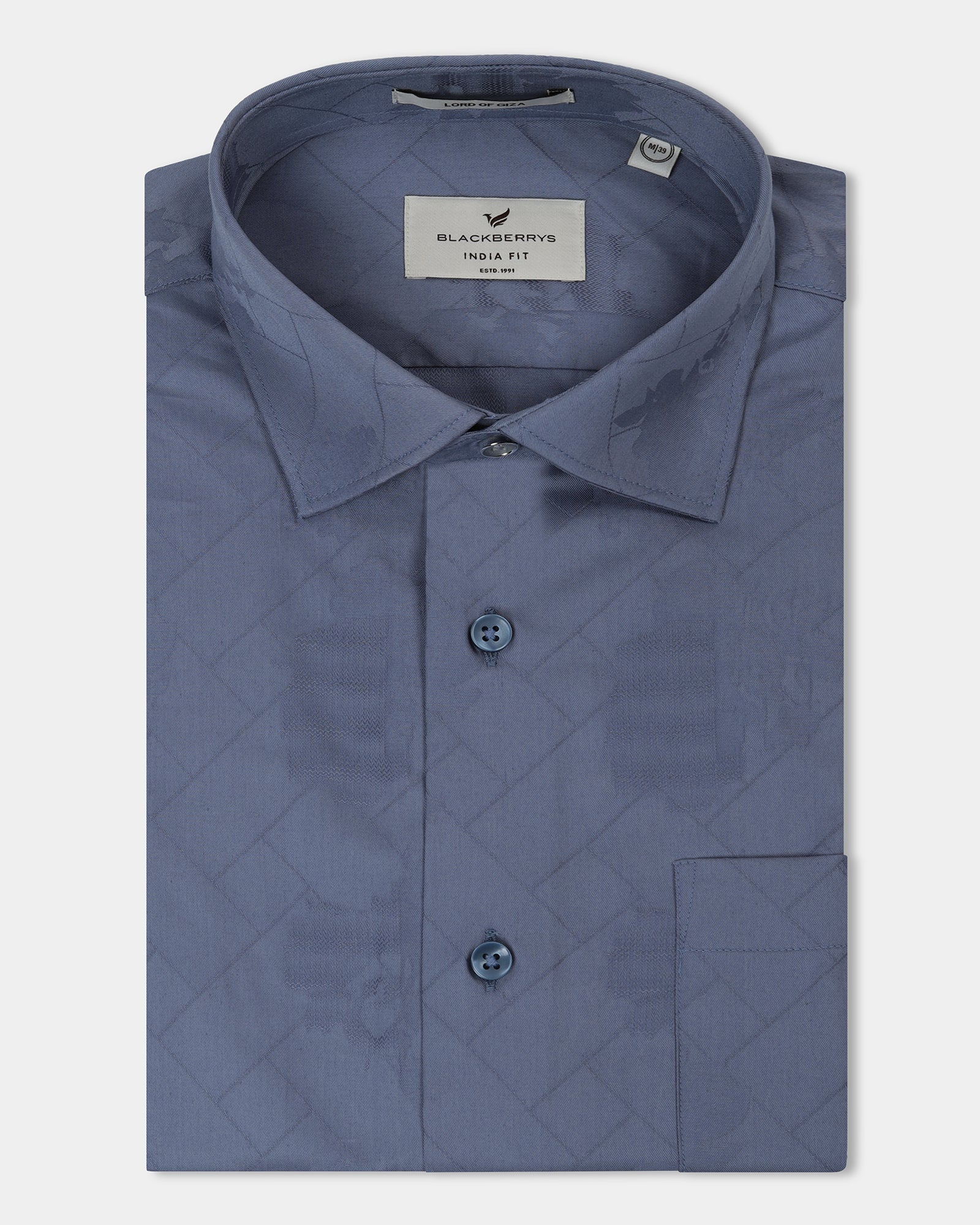 Mid Blue Jacquard Shirt - Ramen