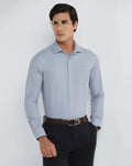 Mid Blue Non Iron Textured Shirt - Reform E