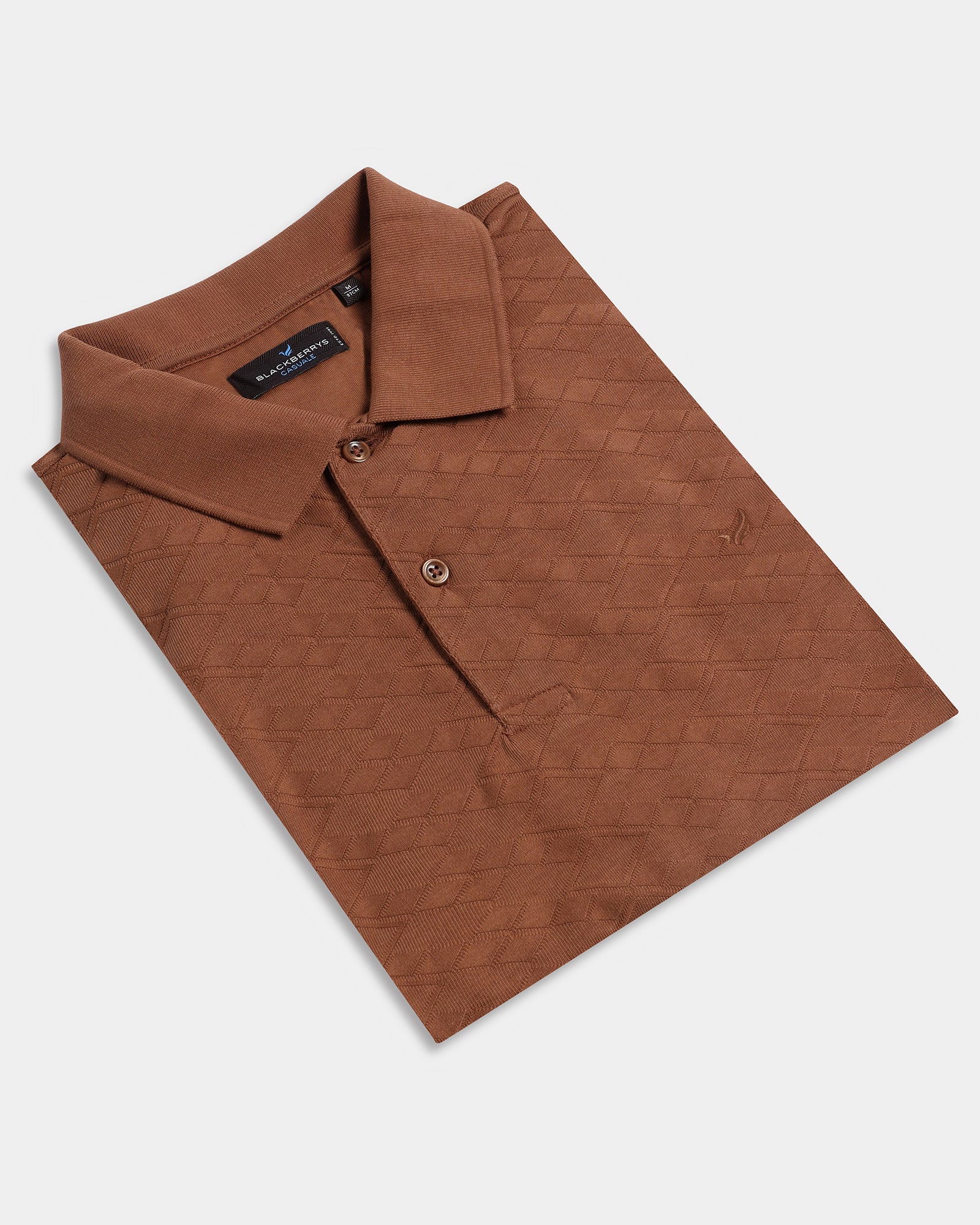 Mid Brown Textured Polo - Kim Chum
