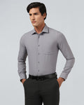 Mid Grey Non Iron Textured Shirt - Relay E