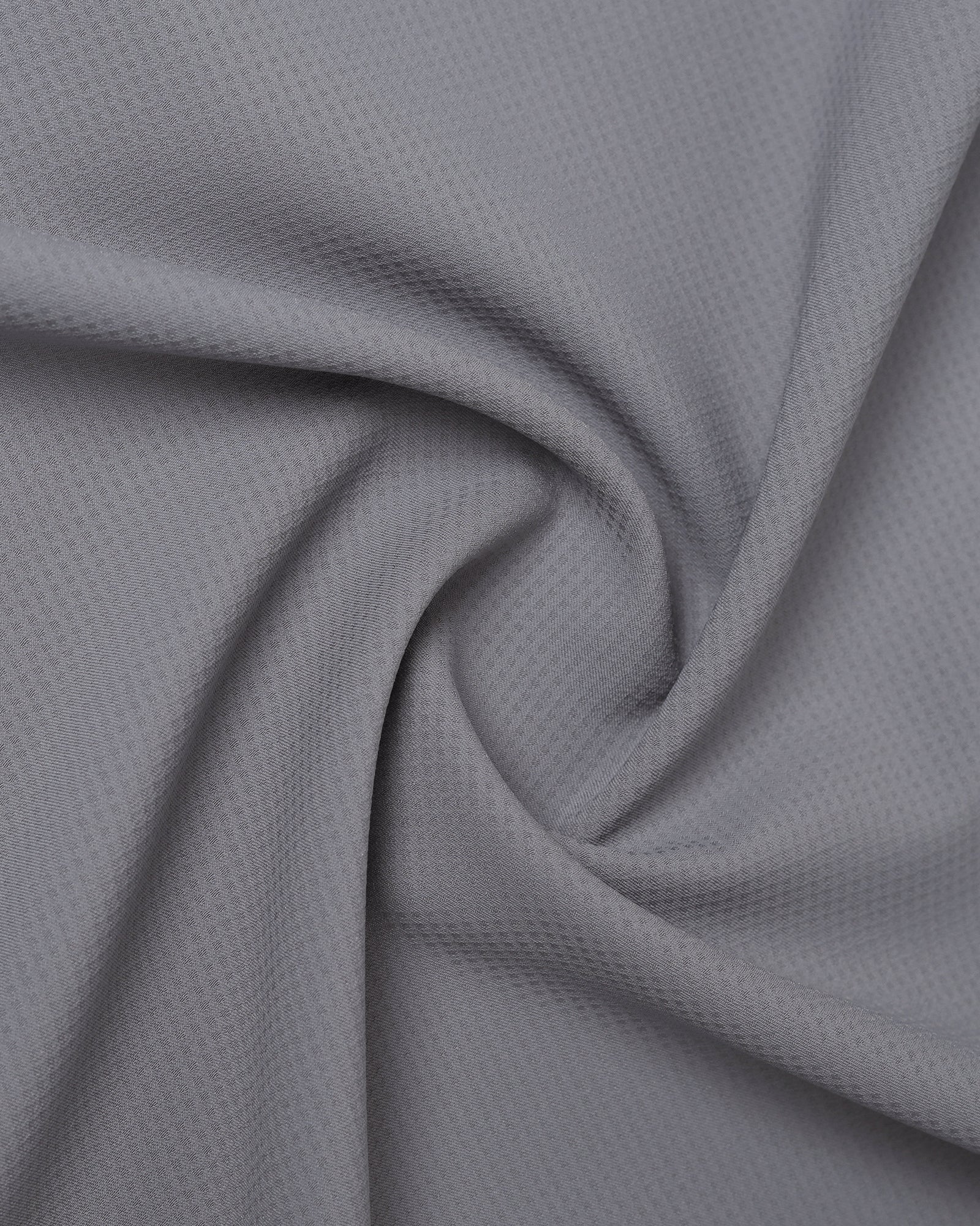 Mid Grey Non Iron Textured Shirt - Relay E