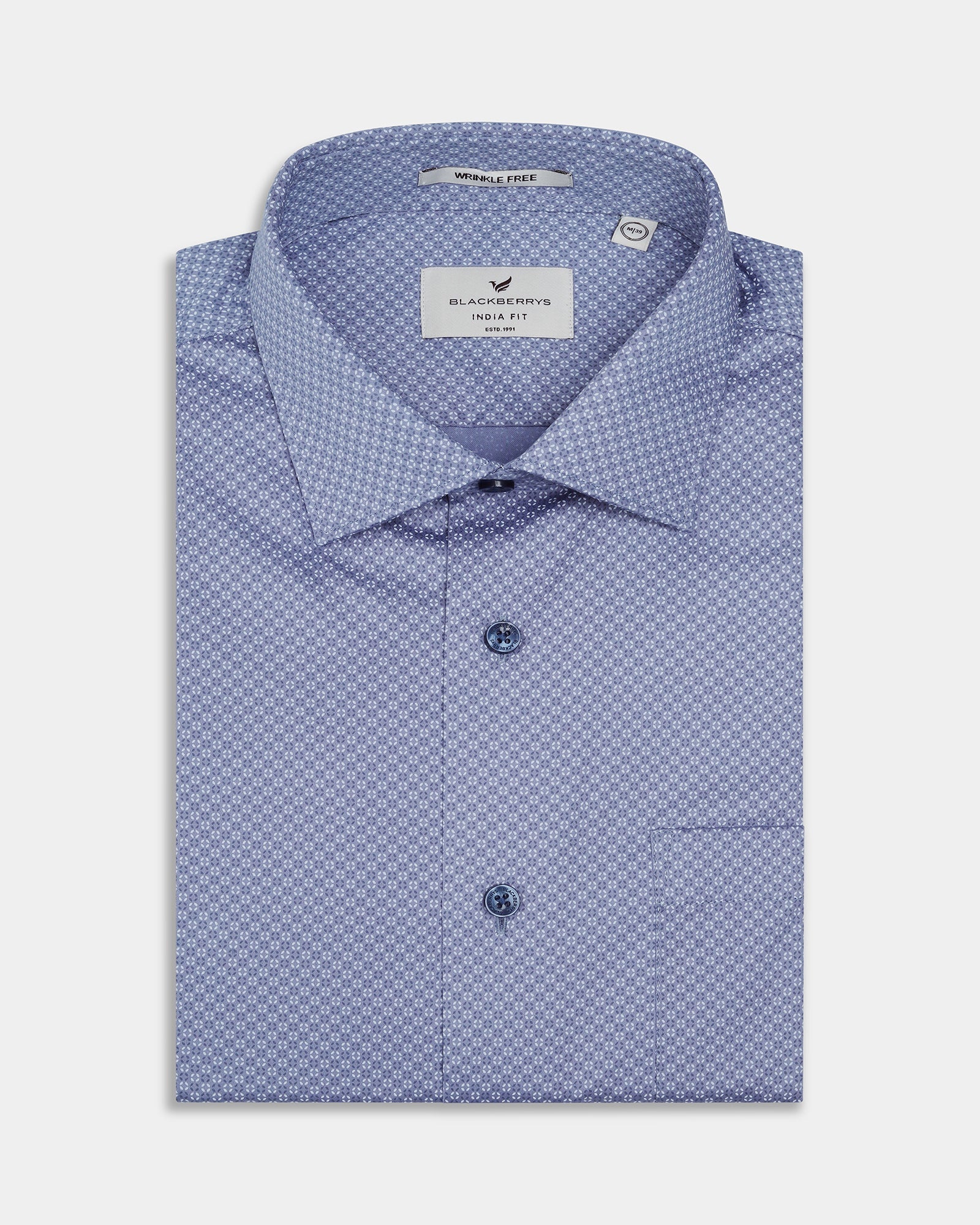 Mid Blue Printed Shirt - Basis
