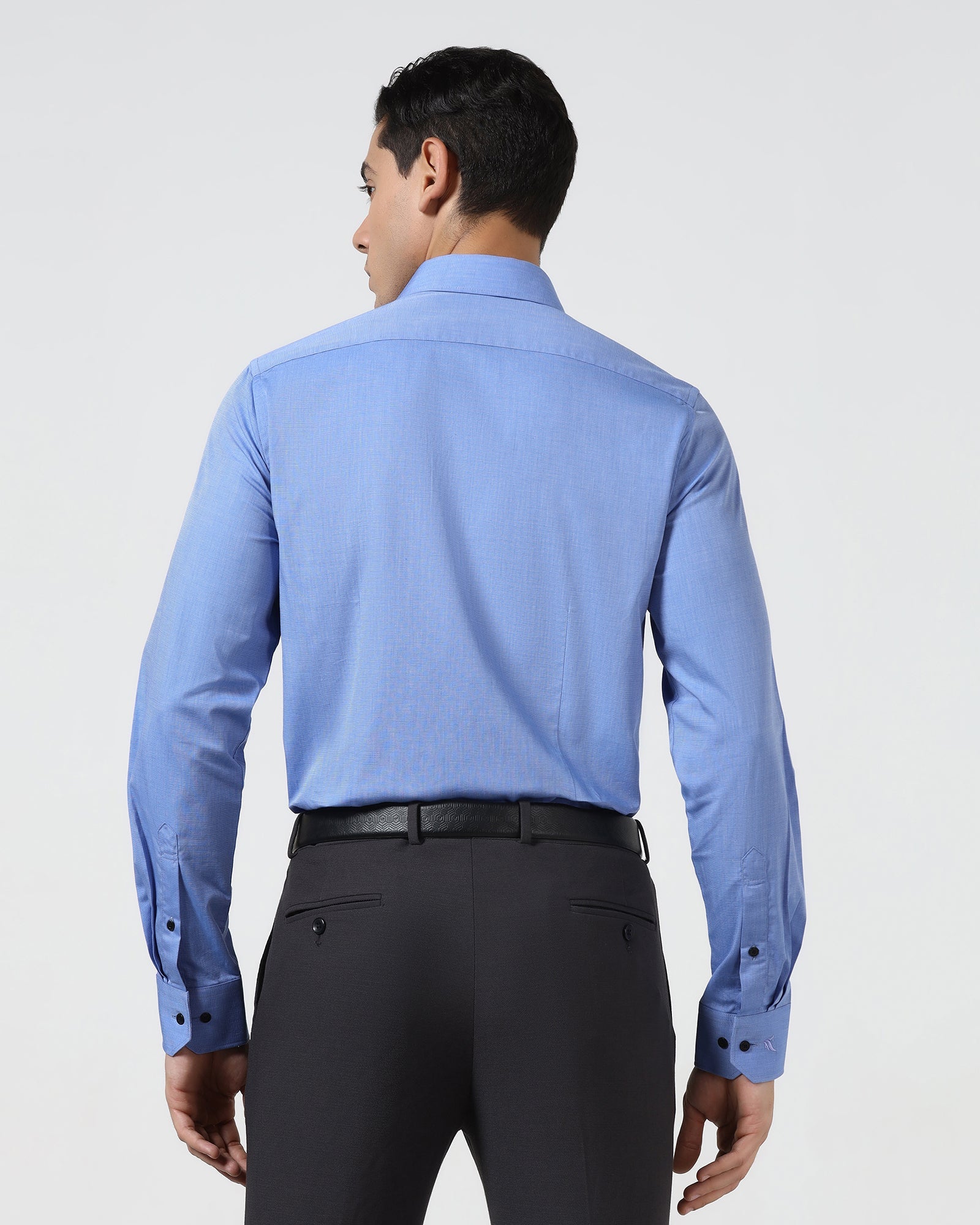 Mid Blue Solid Shirt - Pixel