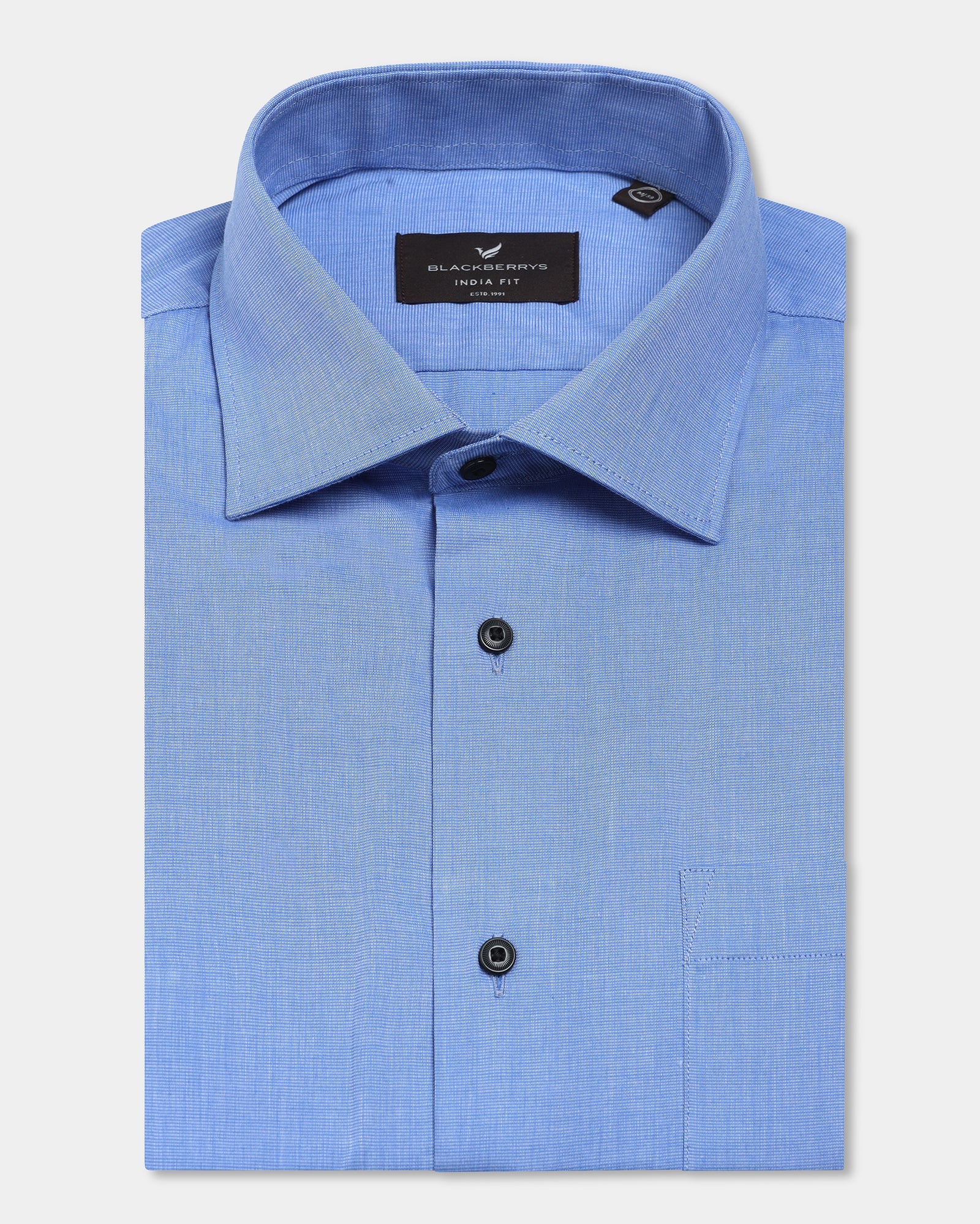Mid Blue Solid Shirt - Pixel