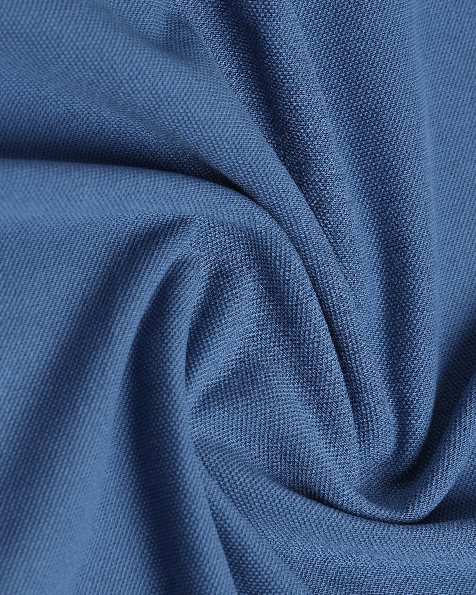Mid Blue Solid Polo - Branch