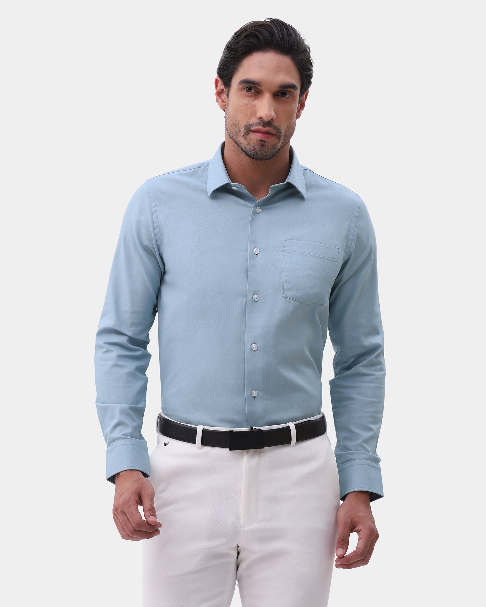 Mid Blue Textured Shirt - Ioceta
