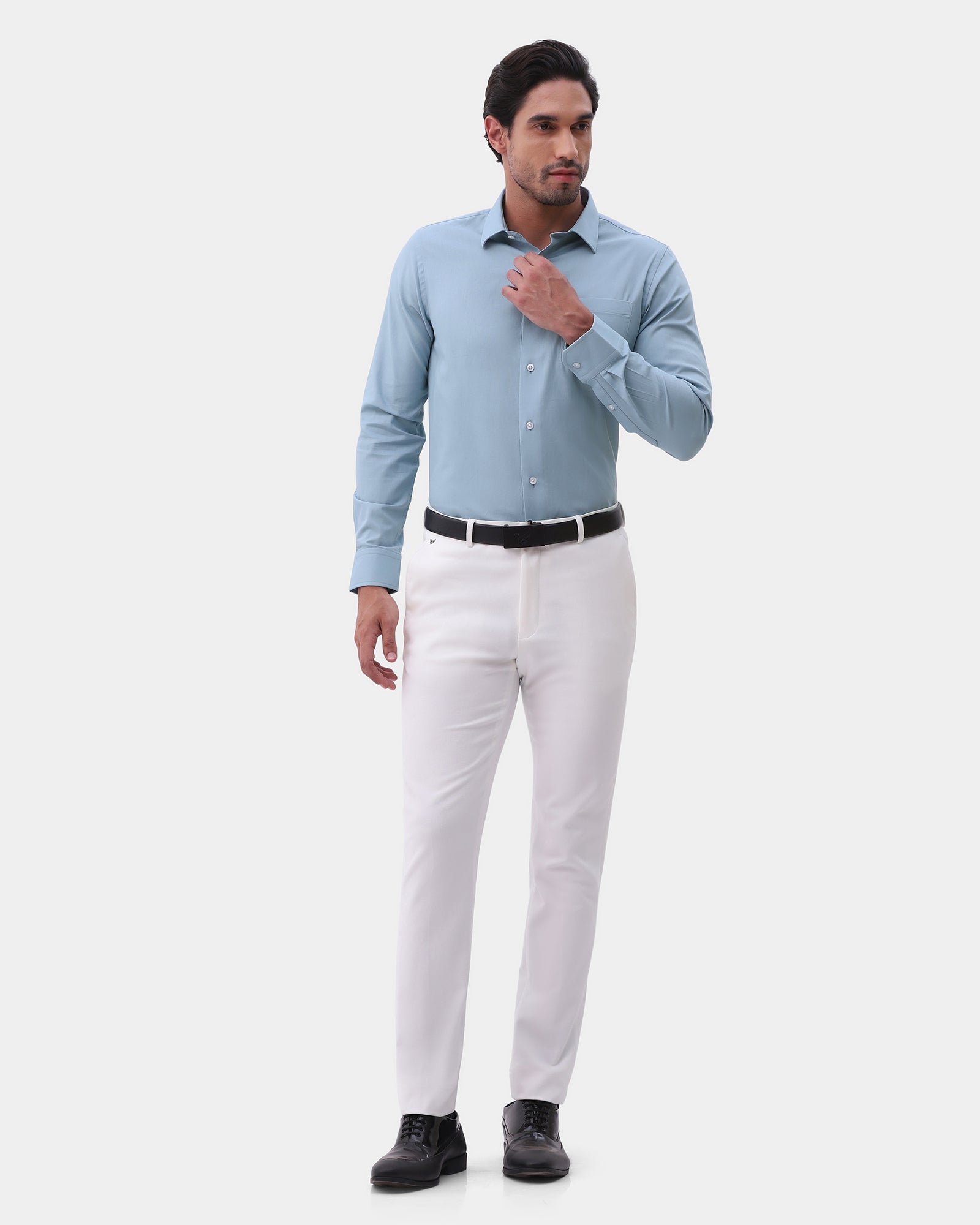 Mid Blue Textured Shirt - Ioceta
