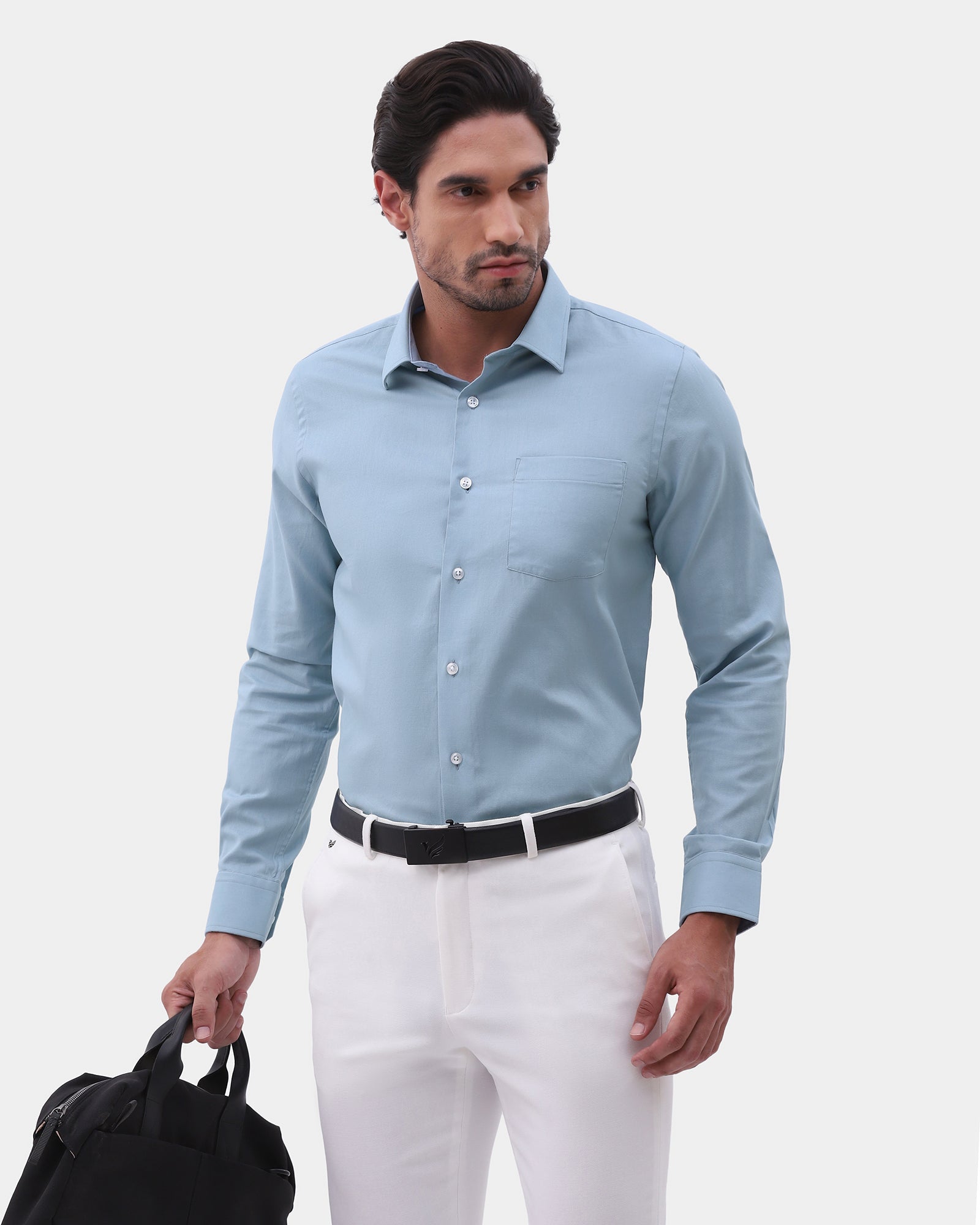 Mid Blue Textured Shirt - Ioceta