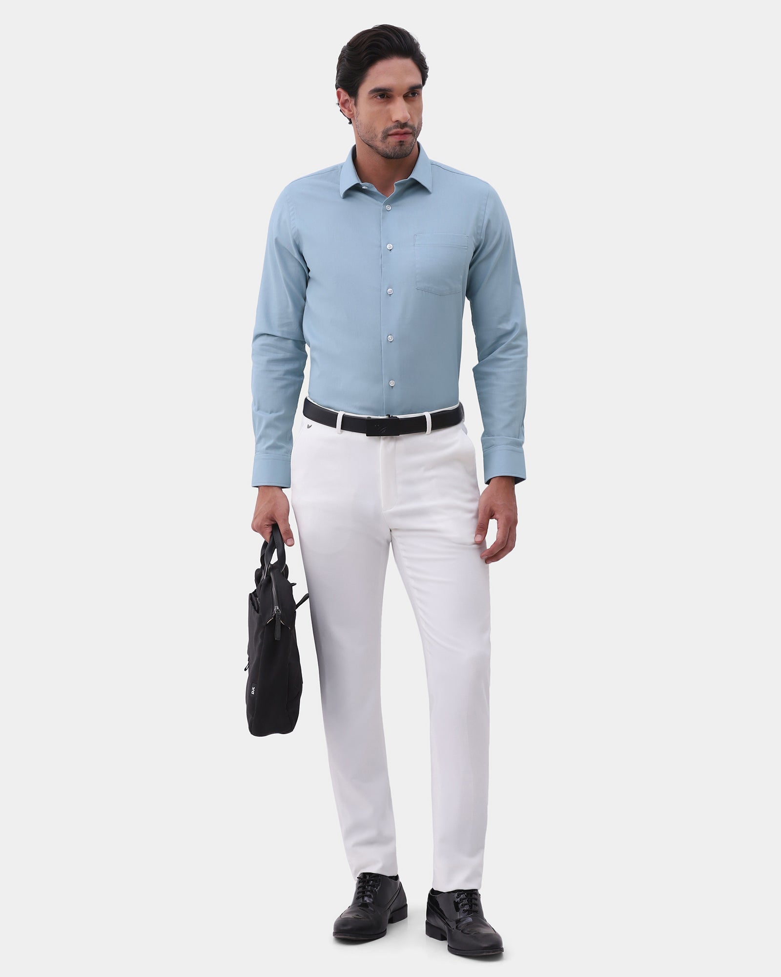 Mid Blue Textured Shirt - Ioceta