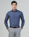 Mid Blue Textured Shirt - Magnus