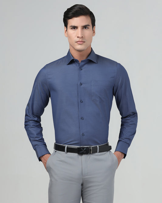 Mid Blue Textured Shirt - Magnus