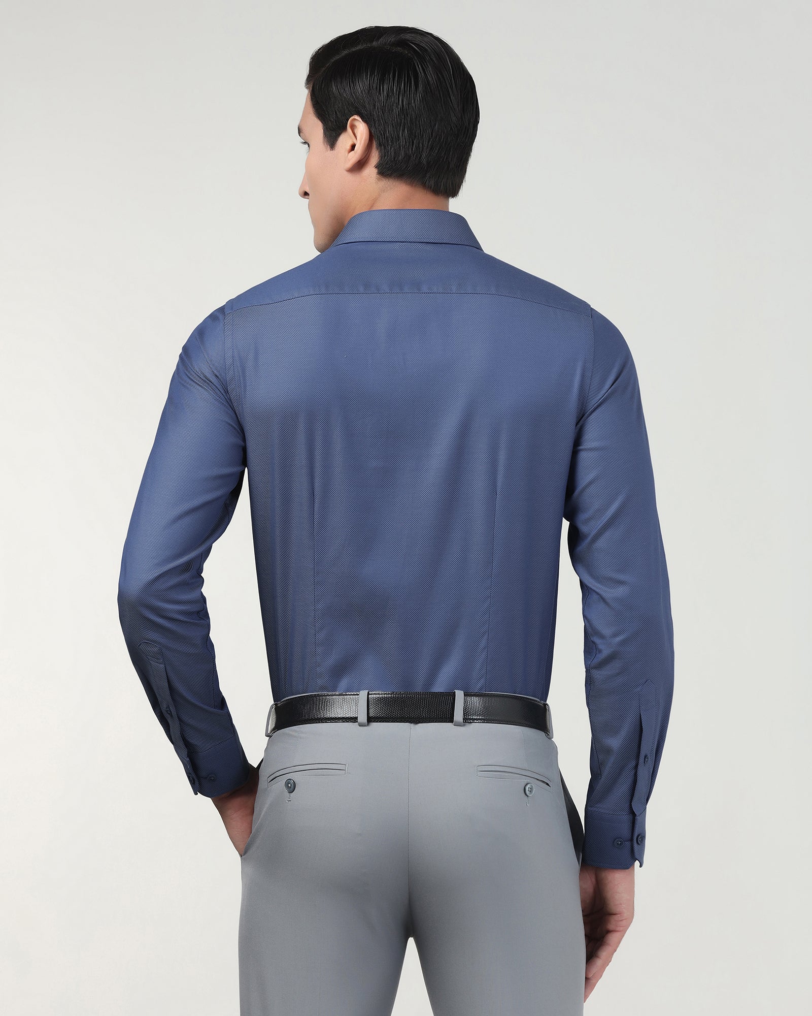 Mid Blue Textured Shirt - Magnus