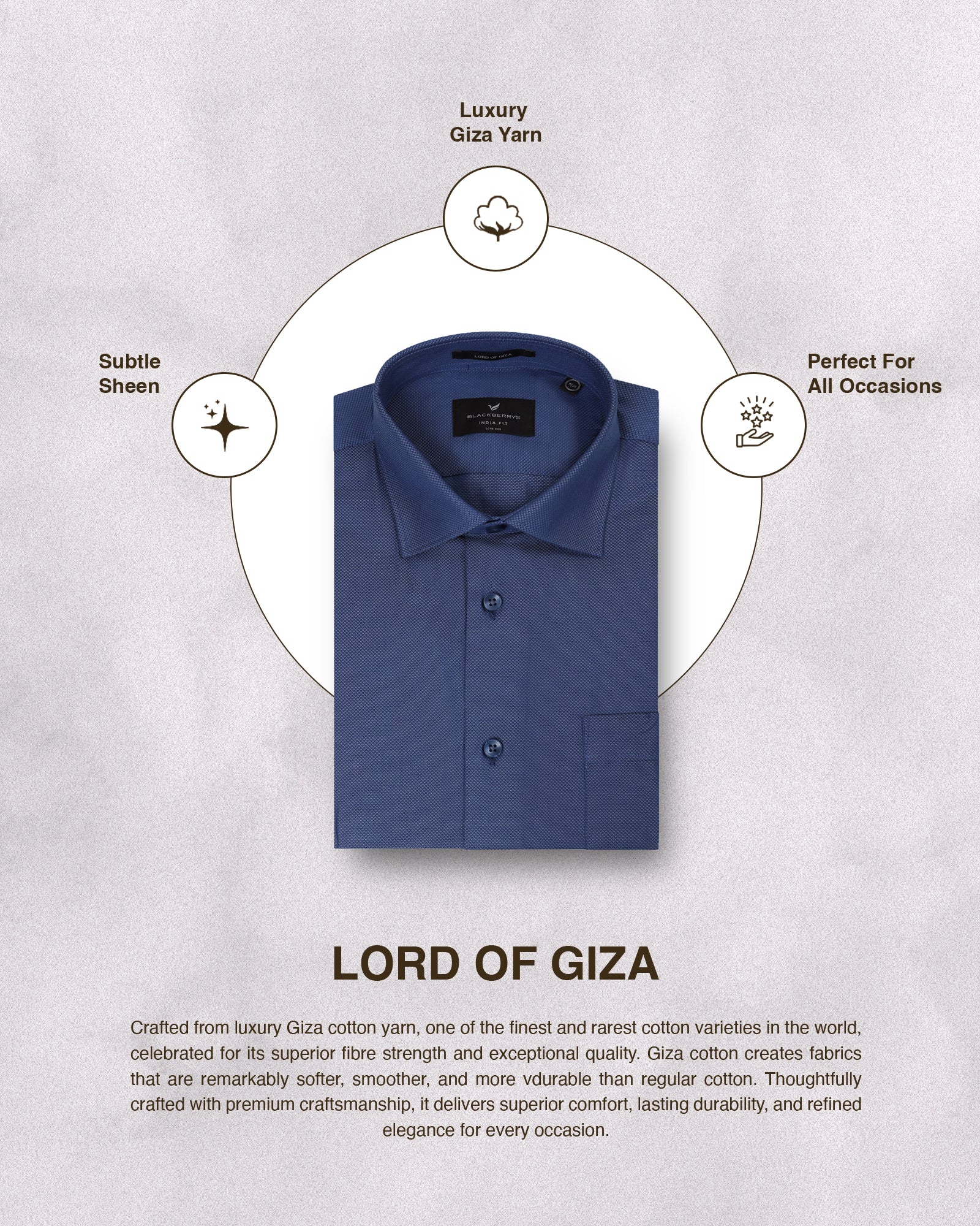 Mid Blue Textured Shirt - Magnus