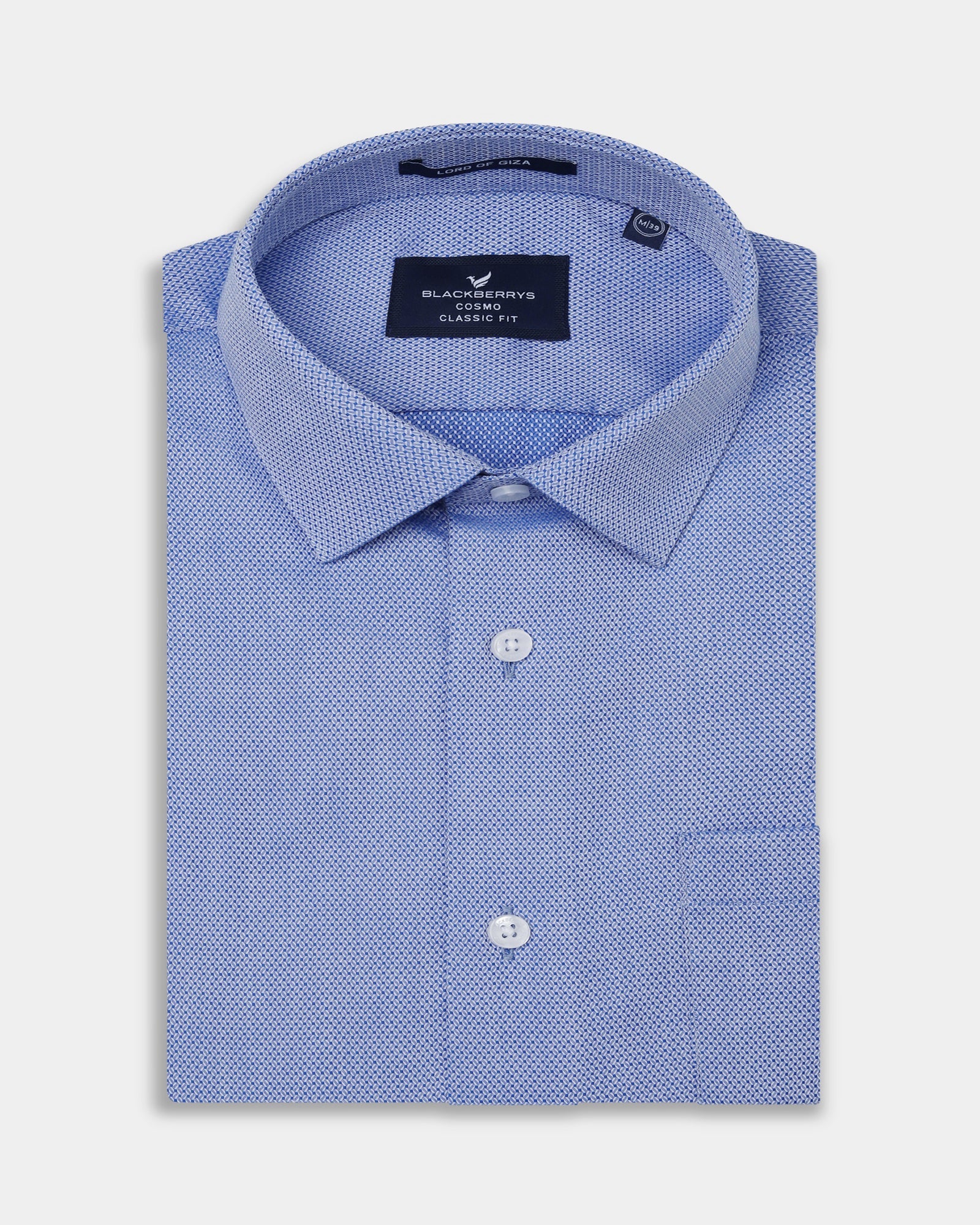Mid Blue Textured Shirt - Maky