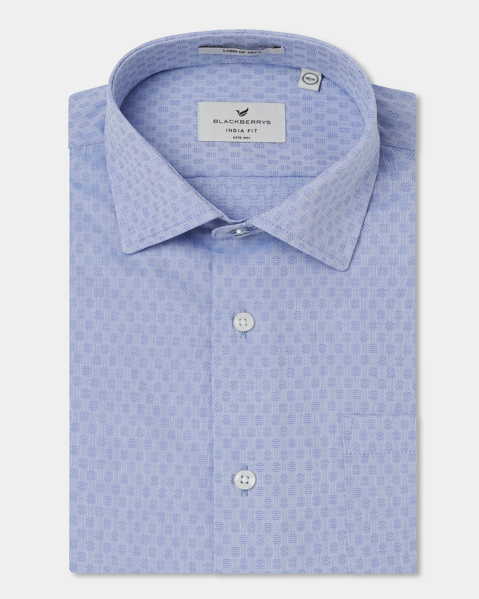Mid Blue Textured Shirt - Seon