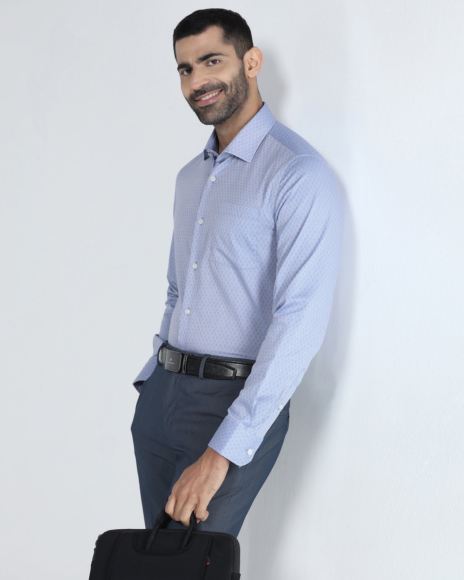 Mid Blue Textured Shirt - Seon