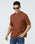 Mid Brown Crew Neck Textured T-Shirt - Lord