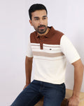 Mid Brown Stripe Polo - Aurora