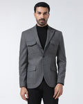 Mid Grey Solid Blazer - Bacardi