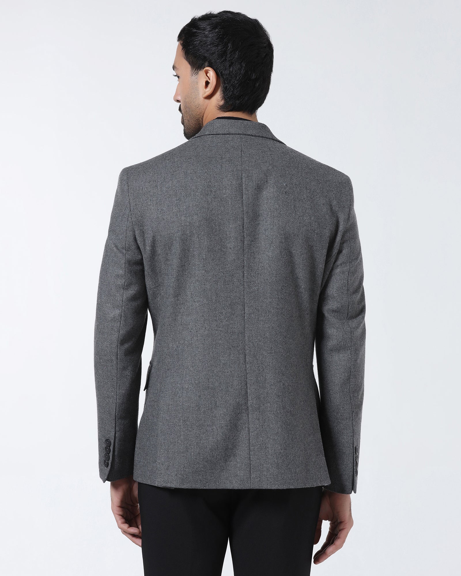 Mid Grey Solid Blazer - Bacardi