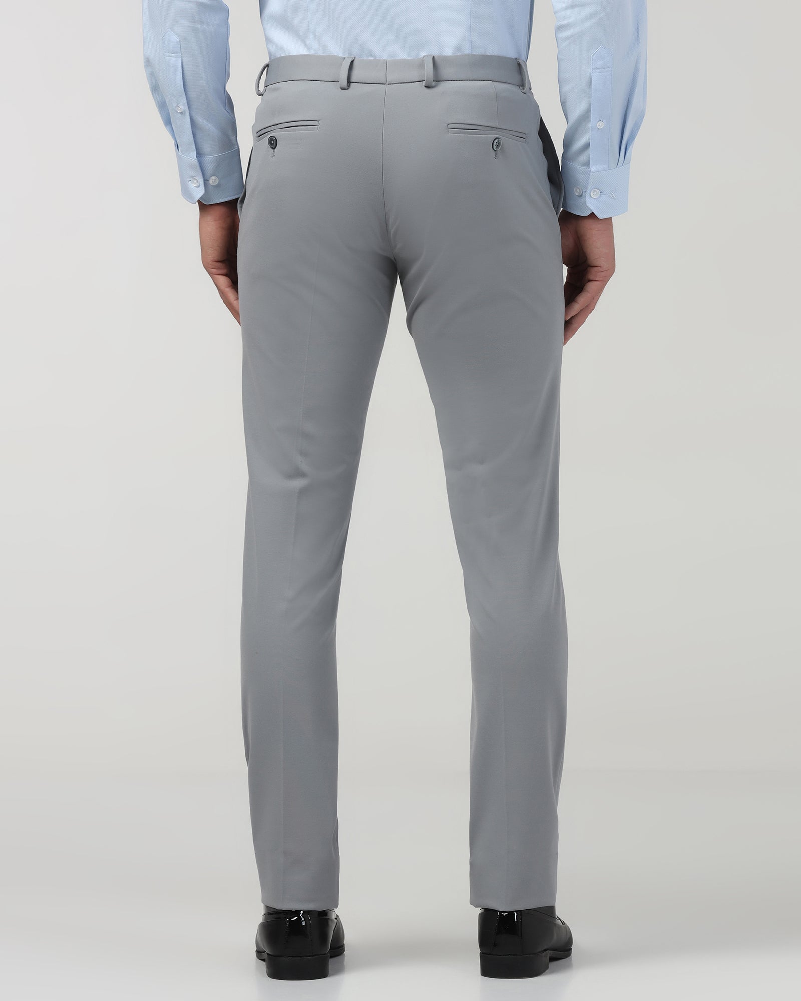 Mid Grey Solid Trouser - Oak