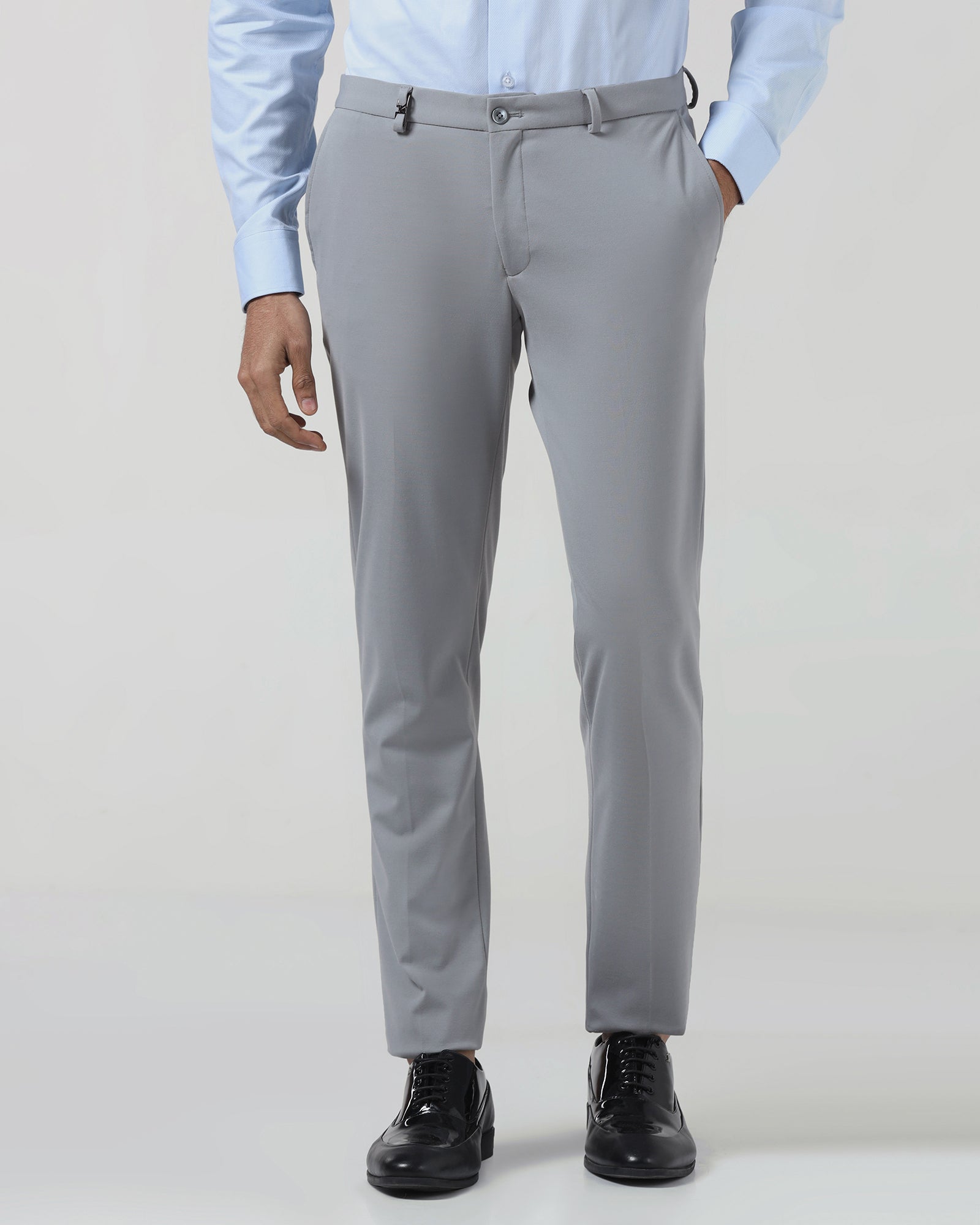 Mid Grey Solid Trouser - Oak