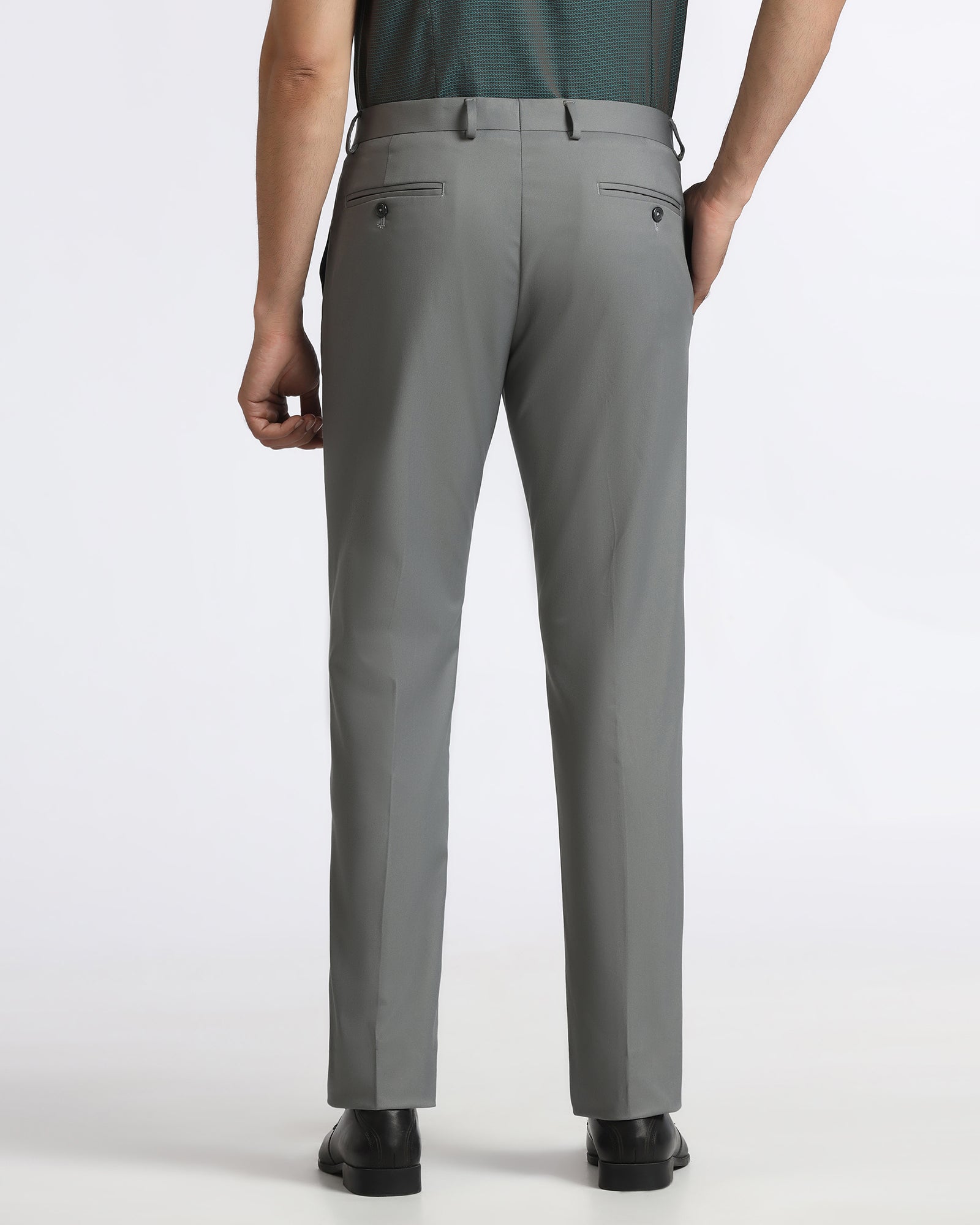 Mid Grey Solid Trouser - Roku