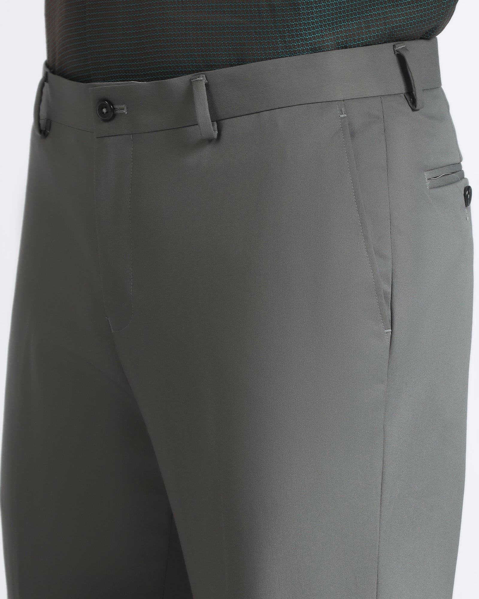 Mid Grey Solid Trouser - Roku