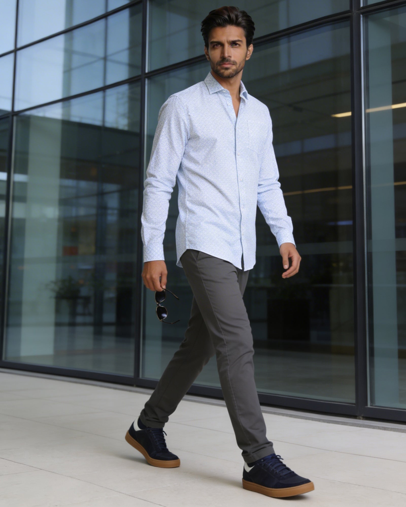 Mid Grey Textured Khaki - Captain