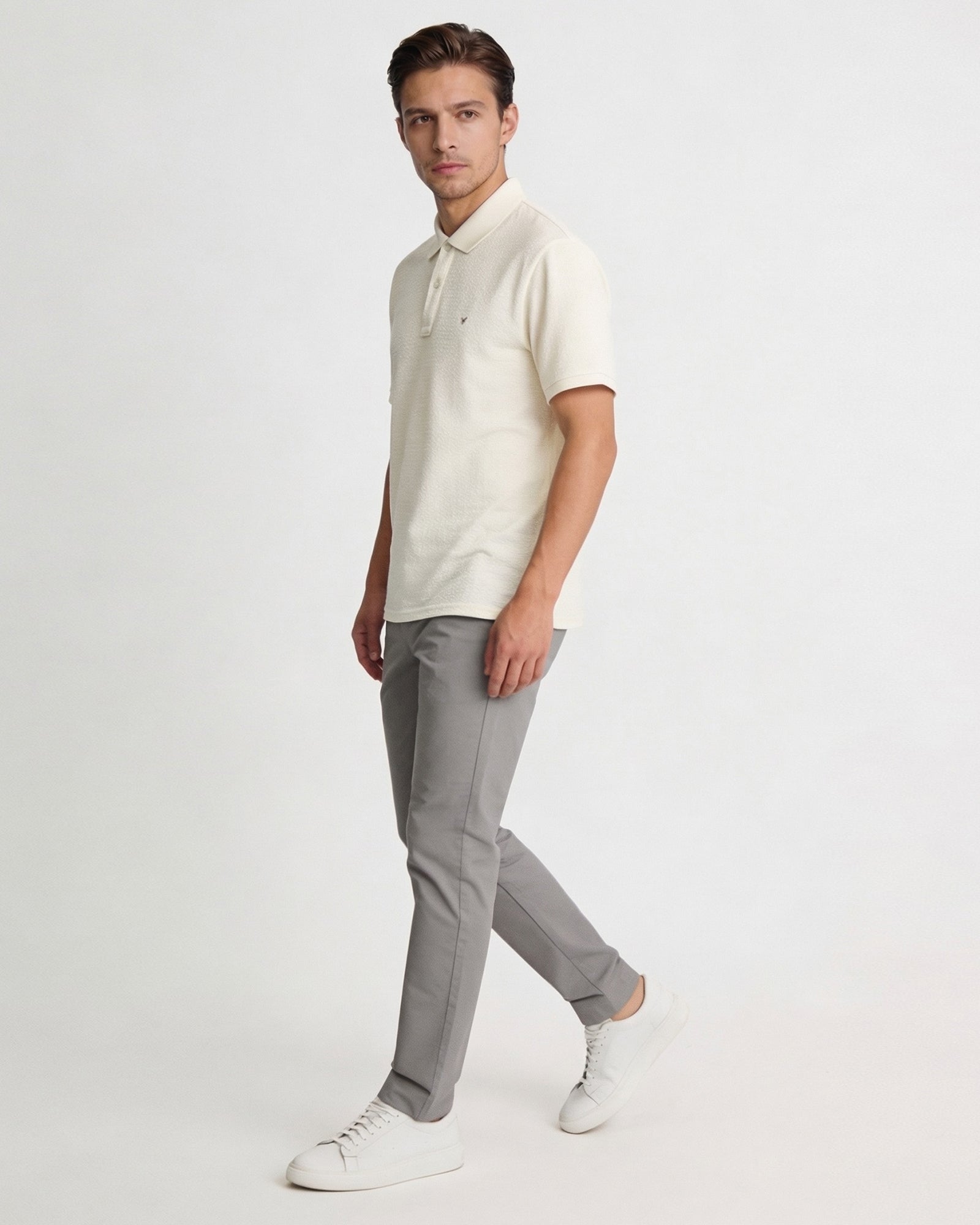 Mid Grey Textured Khaki - Square