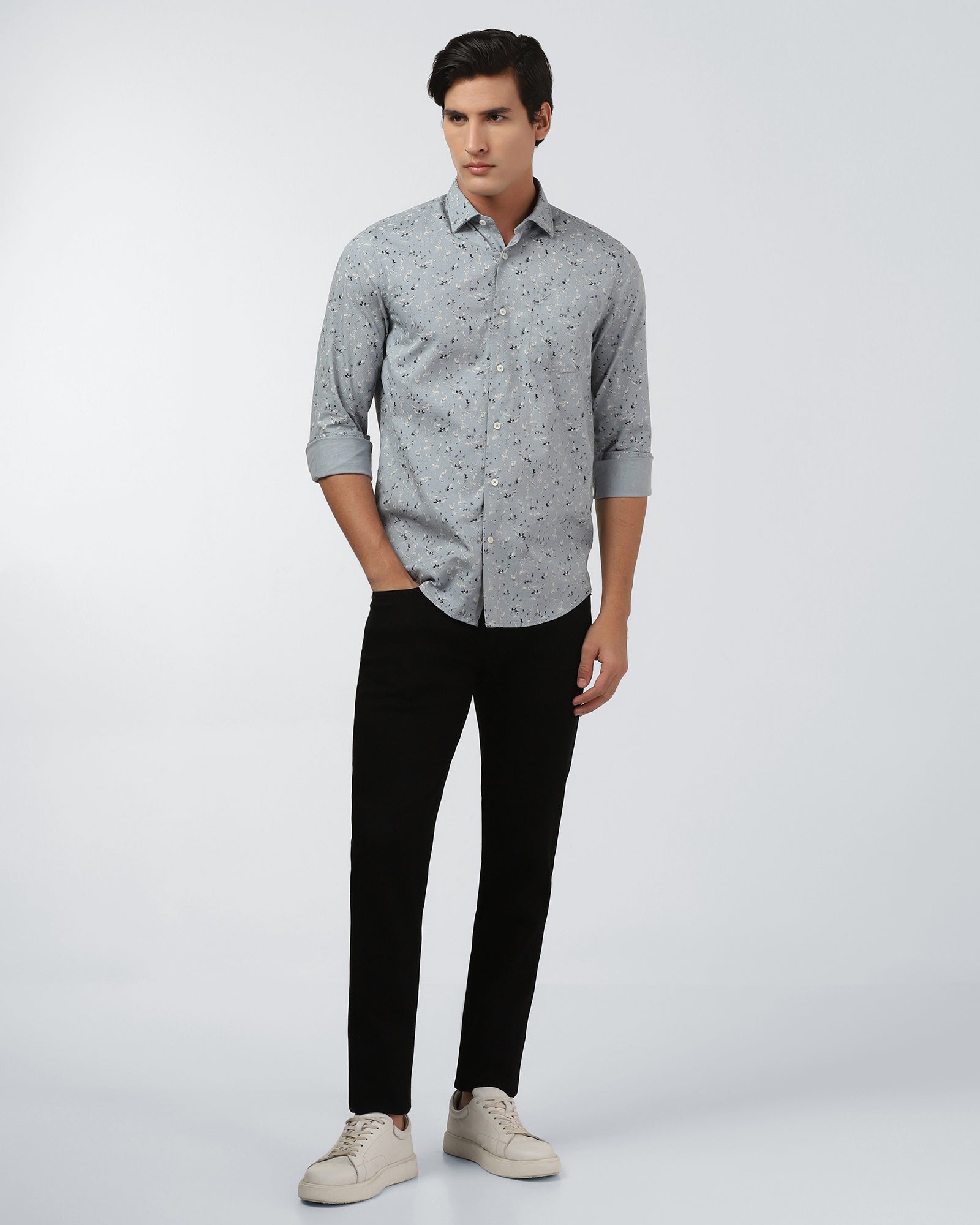 Midnight Blue Printed Shirt - Kiva