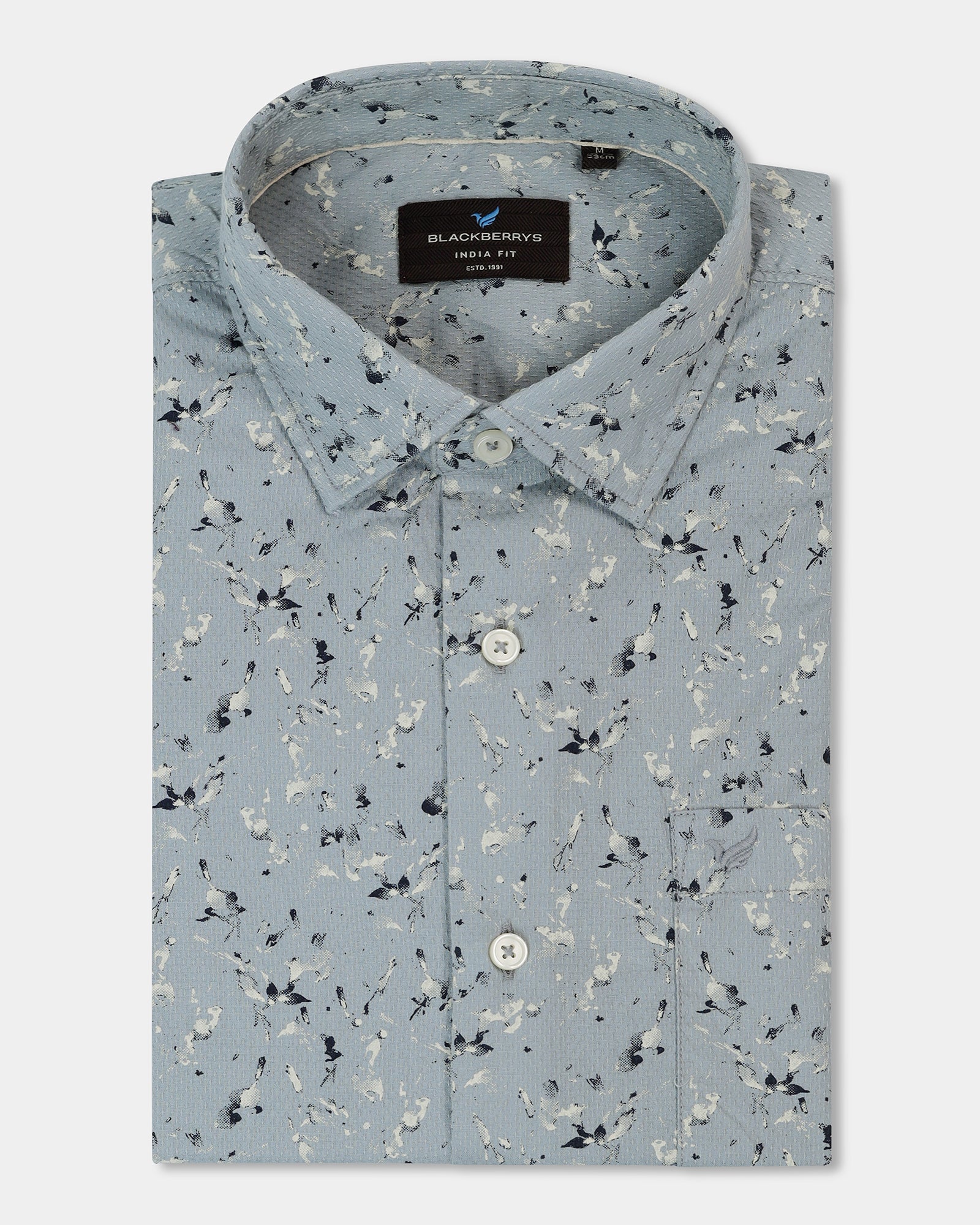 Midnight Blue Printed Shirt - Kiva