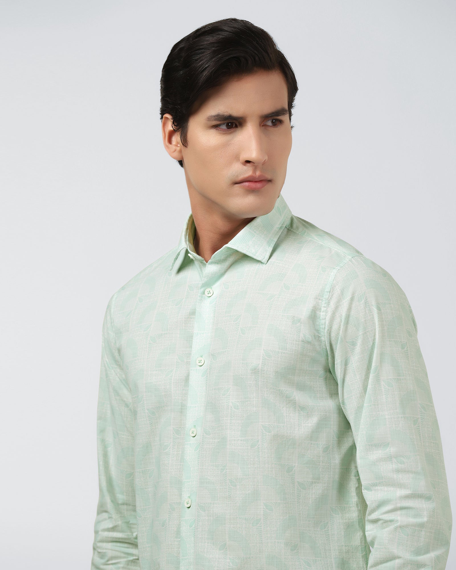 Mint Printed Shirt - Amer