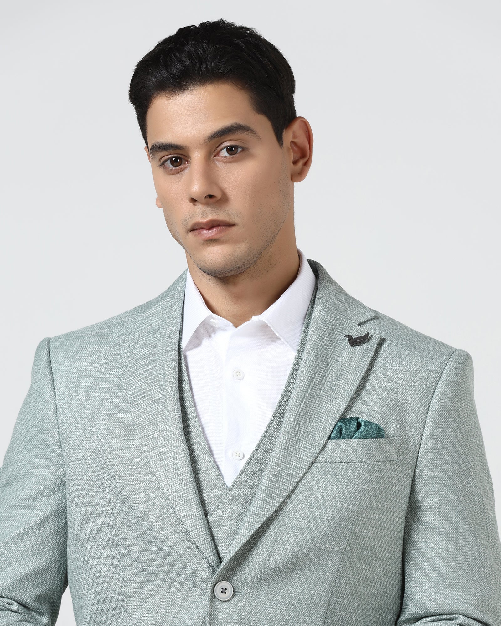 Mint Three Piece Textured Suit - Dayle