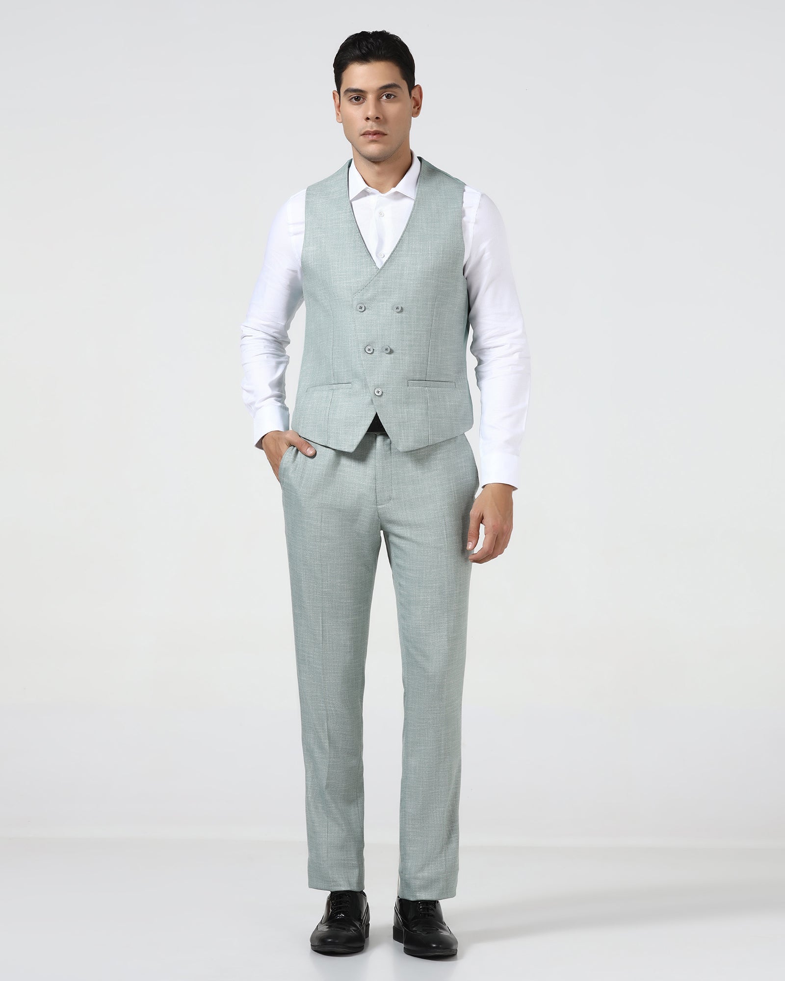 Mint Three Piece Textured Suit - Dayle