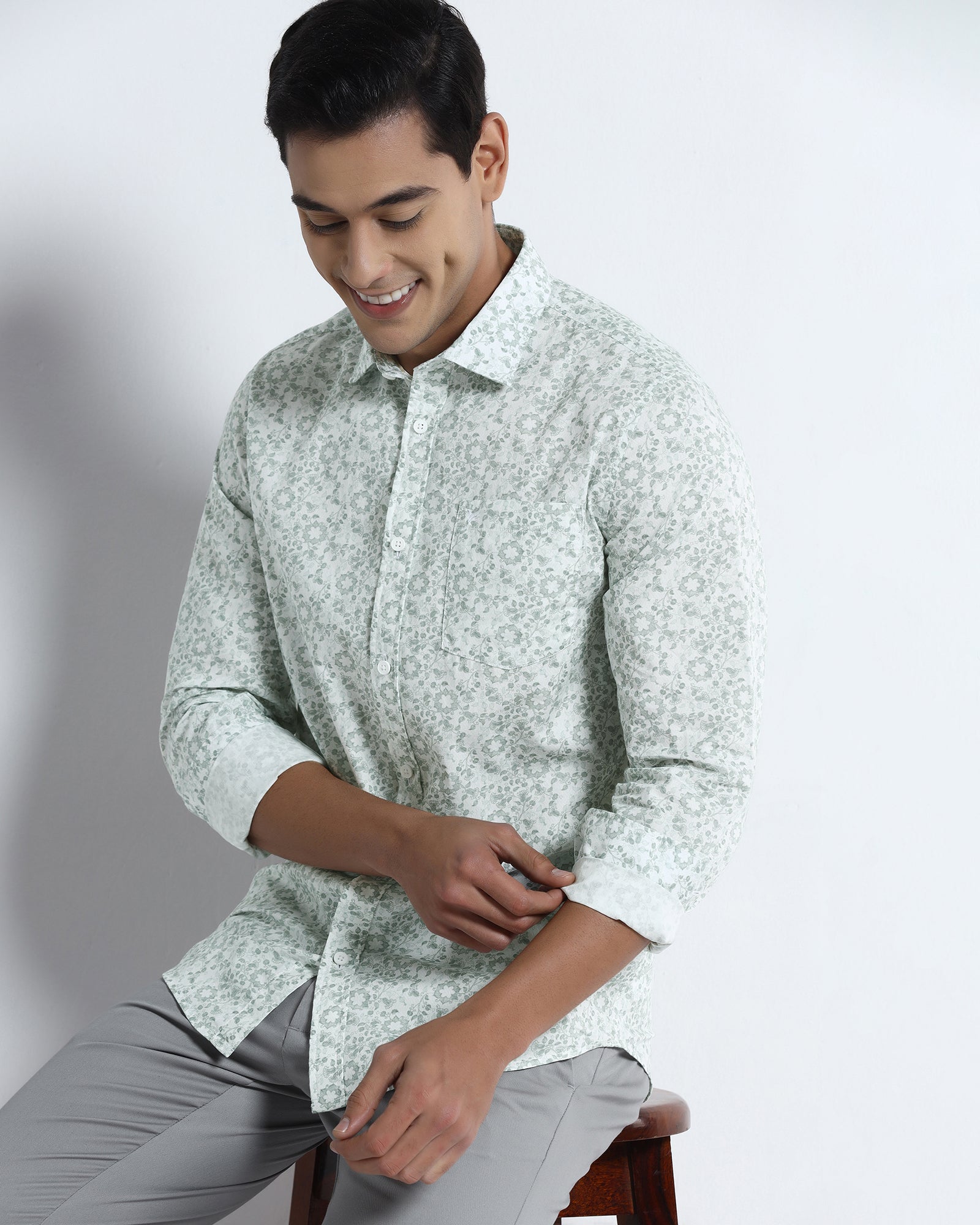 Mint Printed Shirt - Frilo
